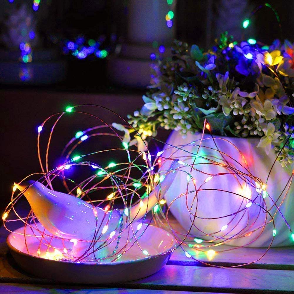 Sanniu Led Fairy Lights Battery Operated, 6 Packs Mini Battery Powered Copper Wire Starry String Lights For Christmas,Bedroom,Wedding,Parties,Patio,Indoor,Home Decoration (5M/16Ft Multicolor)