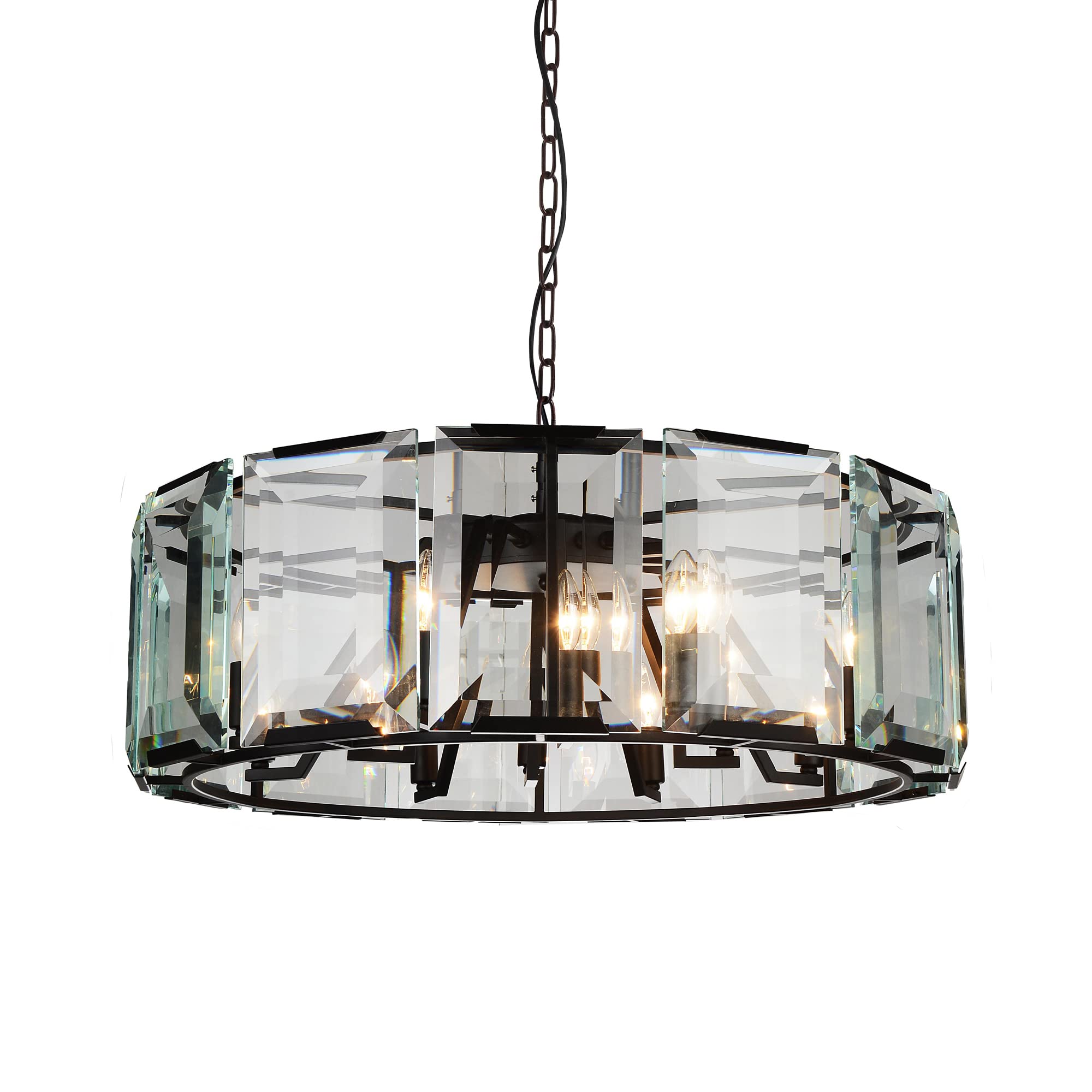 Cwi Lighting Black 18 Light Farmhouse Metal Chandelier - Elegant Lighting Fixture