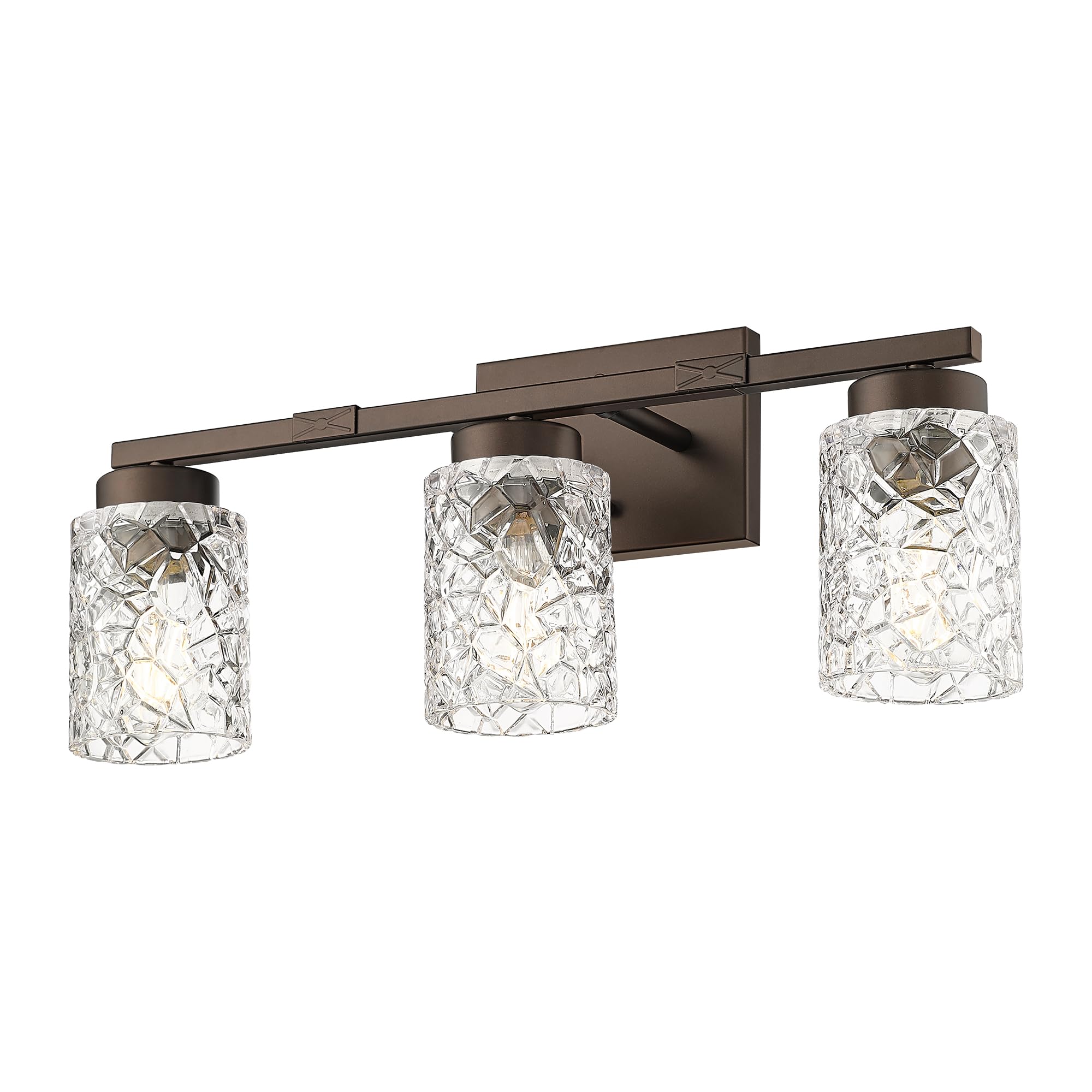 Emliviar 3-Light Vanity Wall Sconce, Oil-Rubbed Bronze Metal Fixture, Model HE294B-3W ORB for Bathroom, Bedroom, Living Room