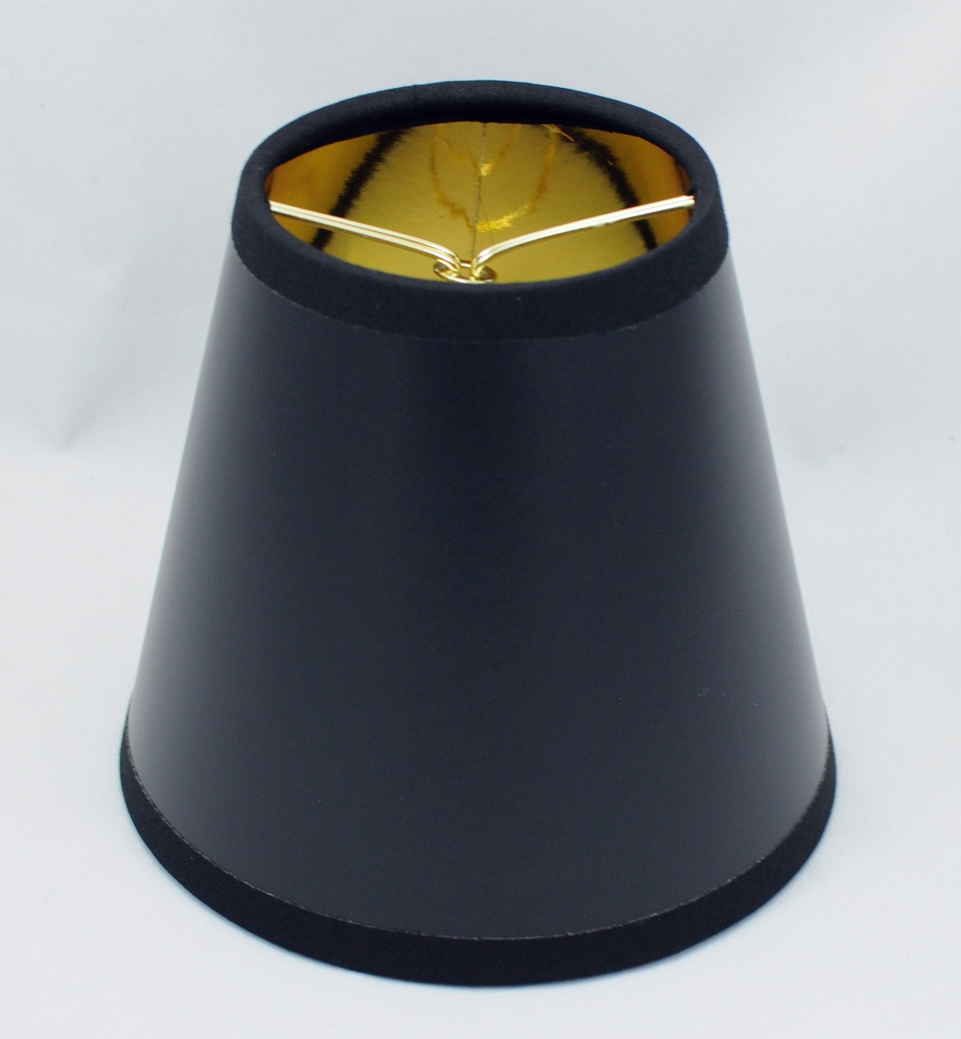 Urbanest Chandelier Lamp Shades Set of 5, Black Parchment with Gold Liner, Clip On, 5-Inch