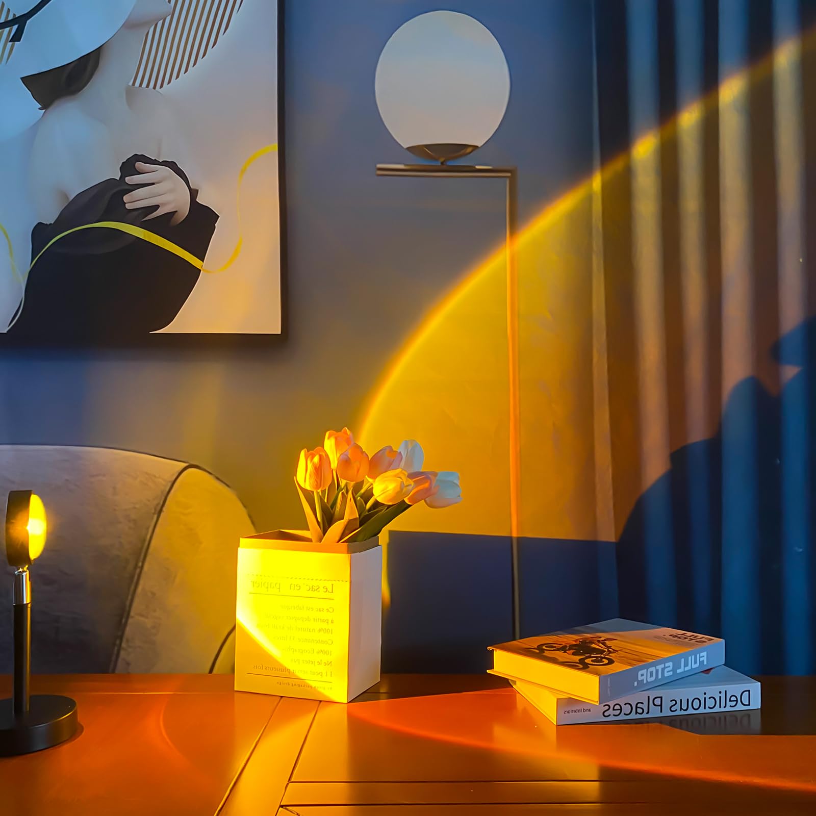 Easeking Led Sunset Lamp - Sunset Lights Night Lights Led Projector Floor Lamp Atmosphere Light Night Light For Bedroom Livingro