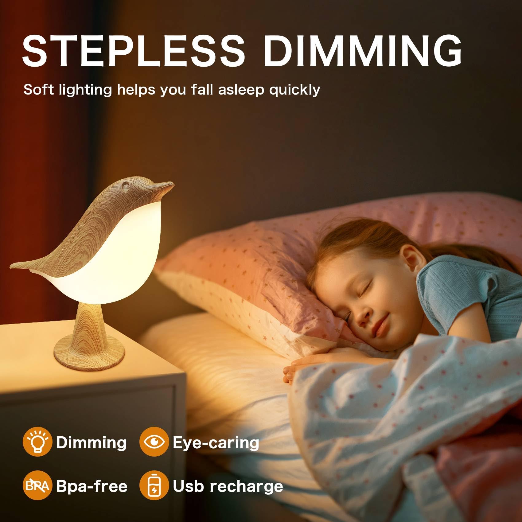 Vvin 2 In 1 Small Desk Lamp, Bird Cordless Table Lamp With 3 Color Temperature Dimmer And Touch Sensor - Rechargeable Battery Ni