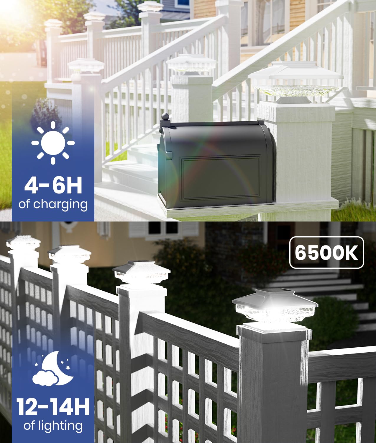 Bright White 8 Pack Solar Post Cap Lights,[Not Hollow Post],Ip65 Waterproof Solar Post Lights Outdoor Fence Post Cap Lights, Deck Fence Cap Light For 4X4 5X5 6X6 Wood Posts In Garden Decor