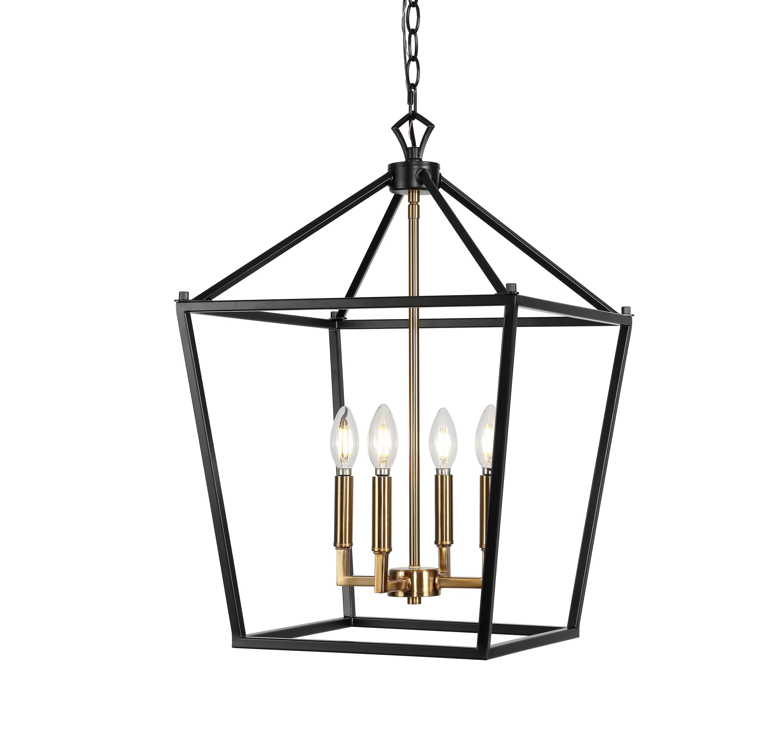 Jonathan Y Pagoda Lantern Pendant Light, Dimmable Metal, 16 Oil Rubbed Bronze, Model Jyl7437D, Ideal For Dining Room, Living Room, Kitchen