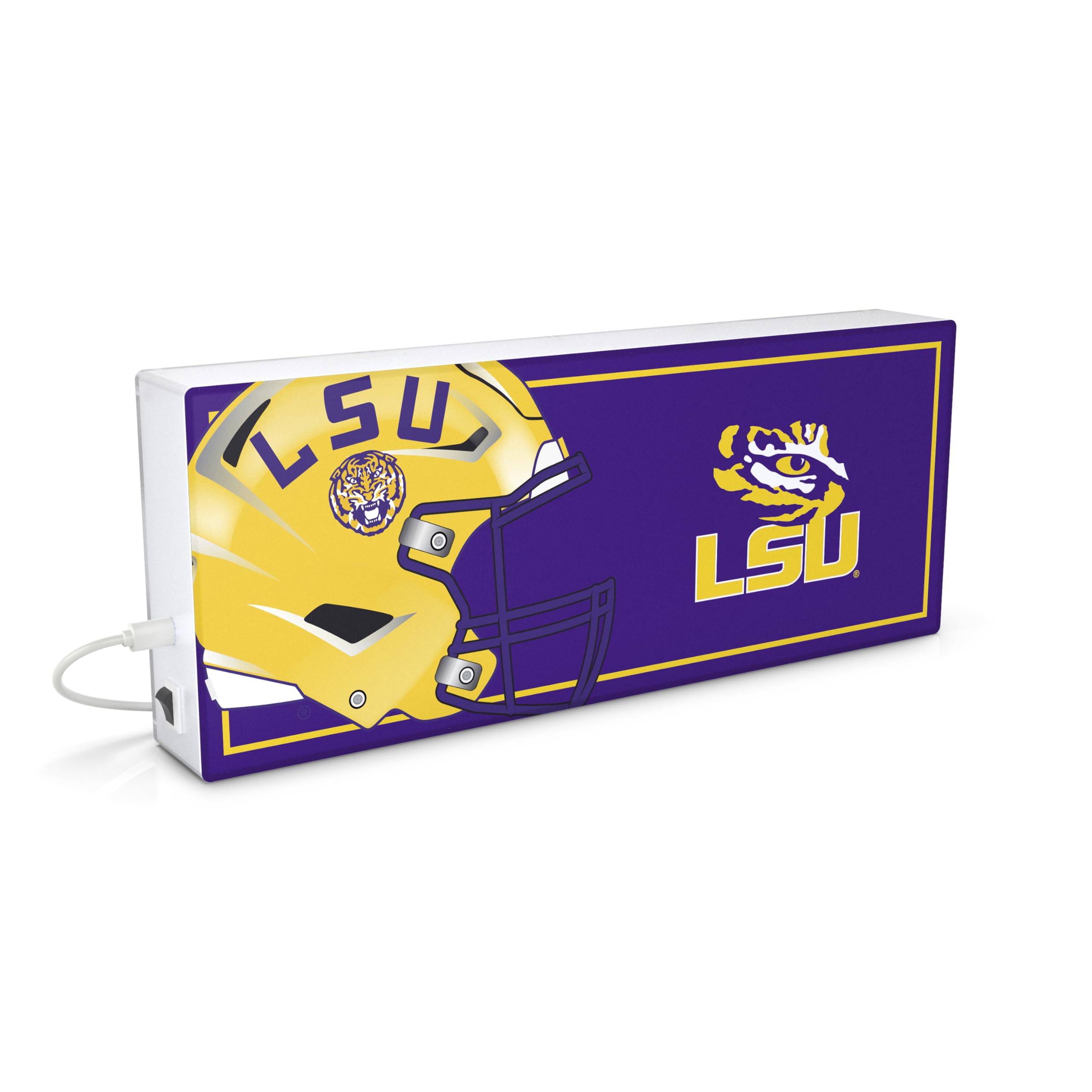 SOAR NCAA LED Ambience Light Box: Elevate Your Space with Officially Licensed Wall D  cor, LSU Tigers