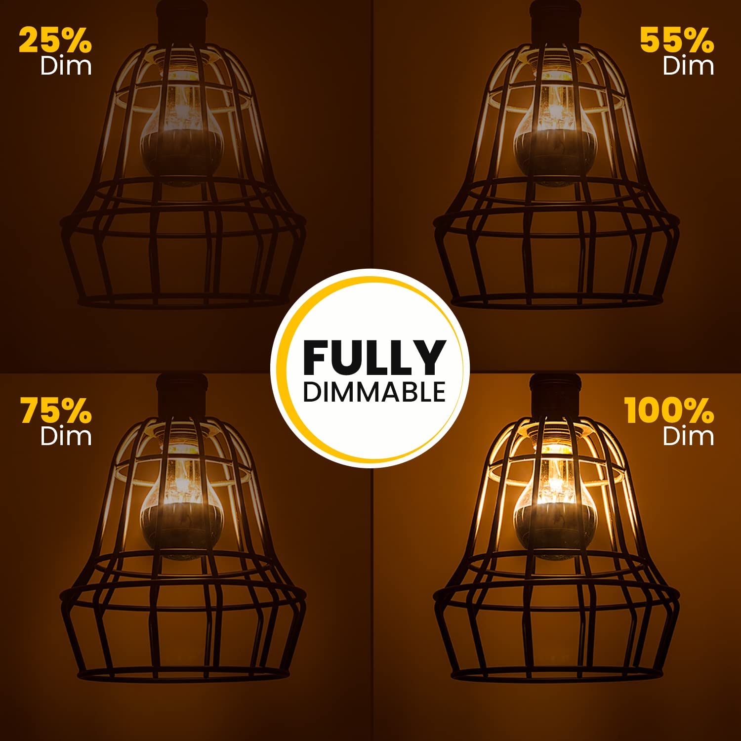 Omed Globe Light Bulbs, 4 Pcs Half Black E26 Dimmable G25/G80 Led Light Bulb 60 Watt Equivalent, 2700K Soft White Light Bulbs Fo