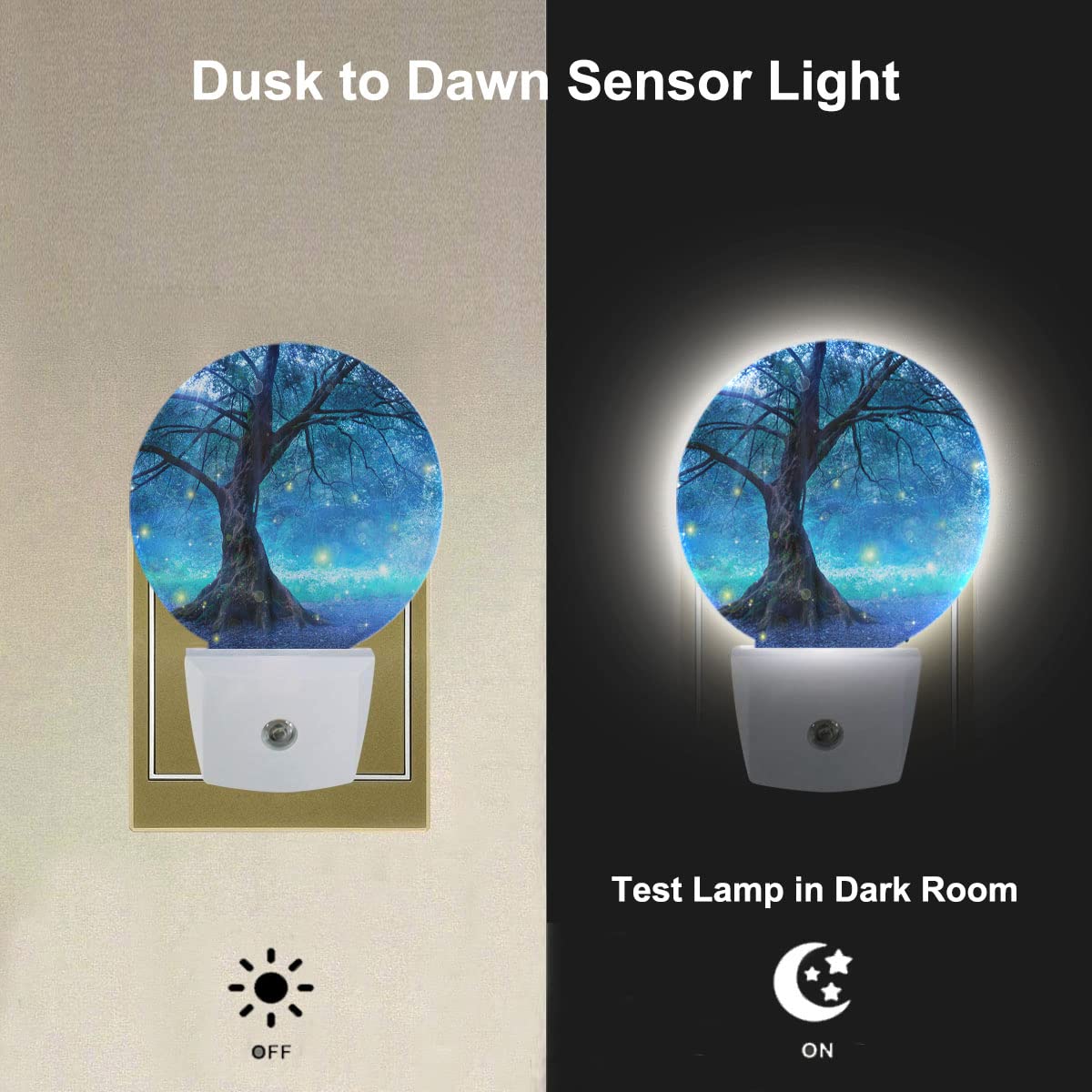Uanvaha Seashell Nightlight Summer Beach Coral Starfish Blue Ocean Sea Waves Night Lights Plug Into Wall Dusk To Dawn Sensor Rou