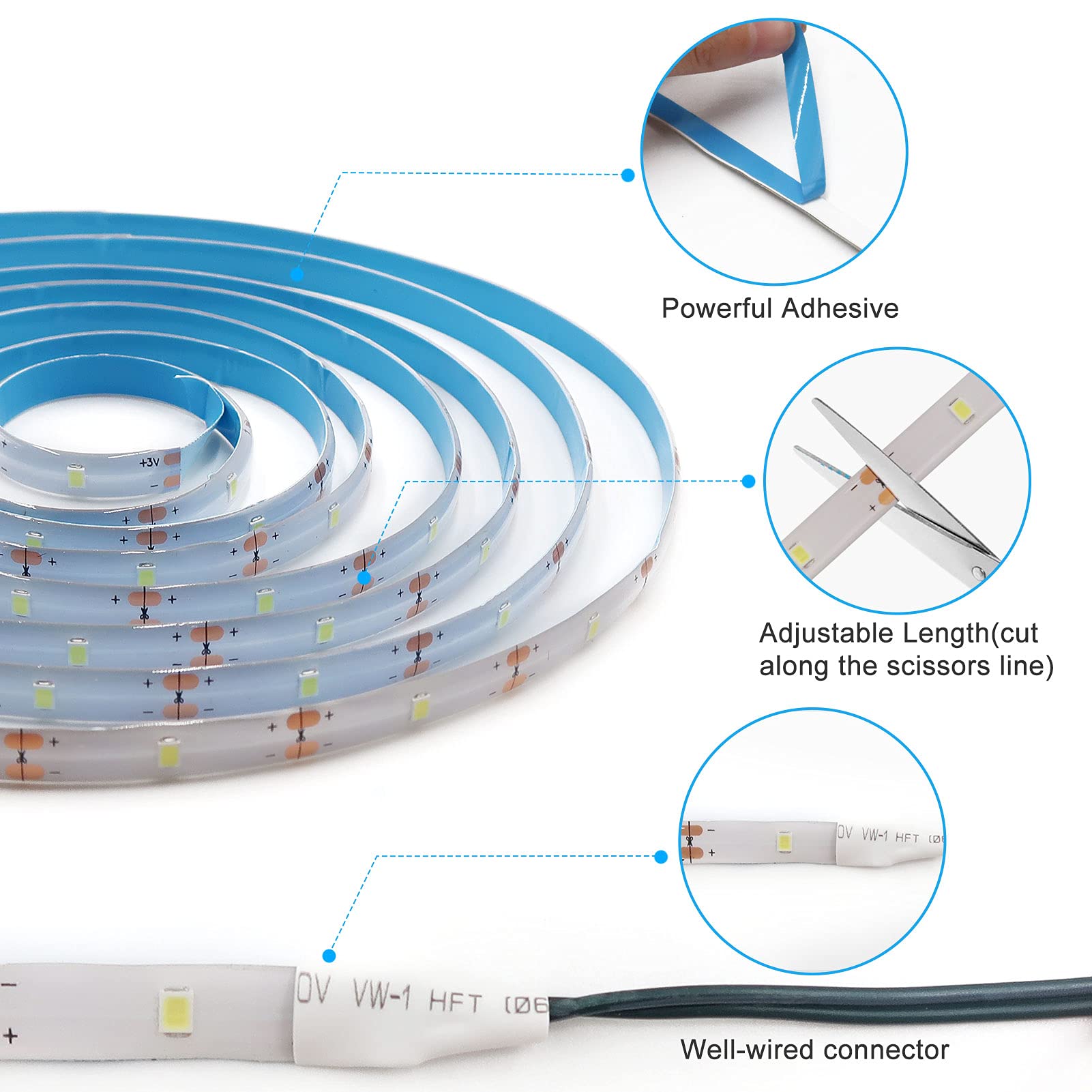 Smart Direct Rgb Led Strip Lights, 9.8Ft, 90 Leds, Battery Operated, Waterproof, Multicolor, Remote Timer, Dimmable For Indoor/Outdoor Use