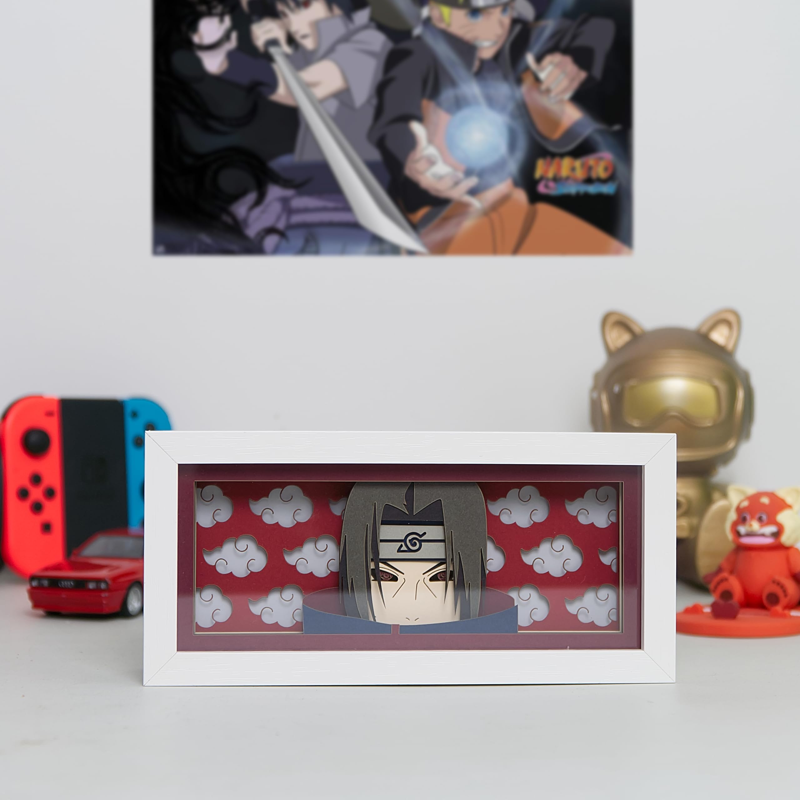 Unortha Anime LED Light Box, Manga Shadow Box Frame, Anime Paper Cut Light Box, Table Lamp for Anime Enthusiasts, RGB Multi Colo