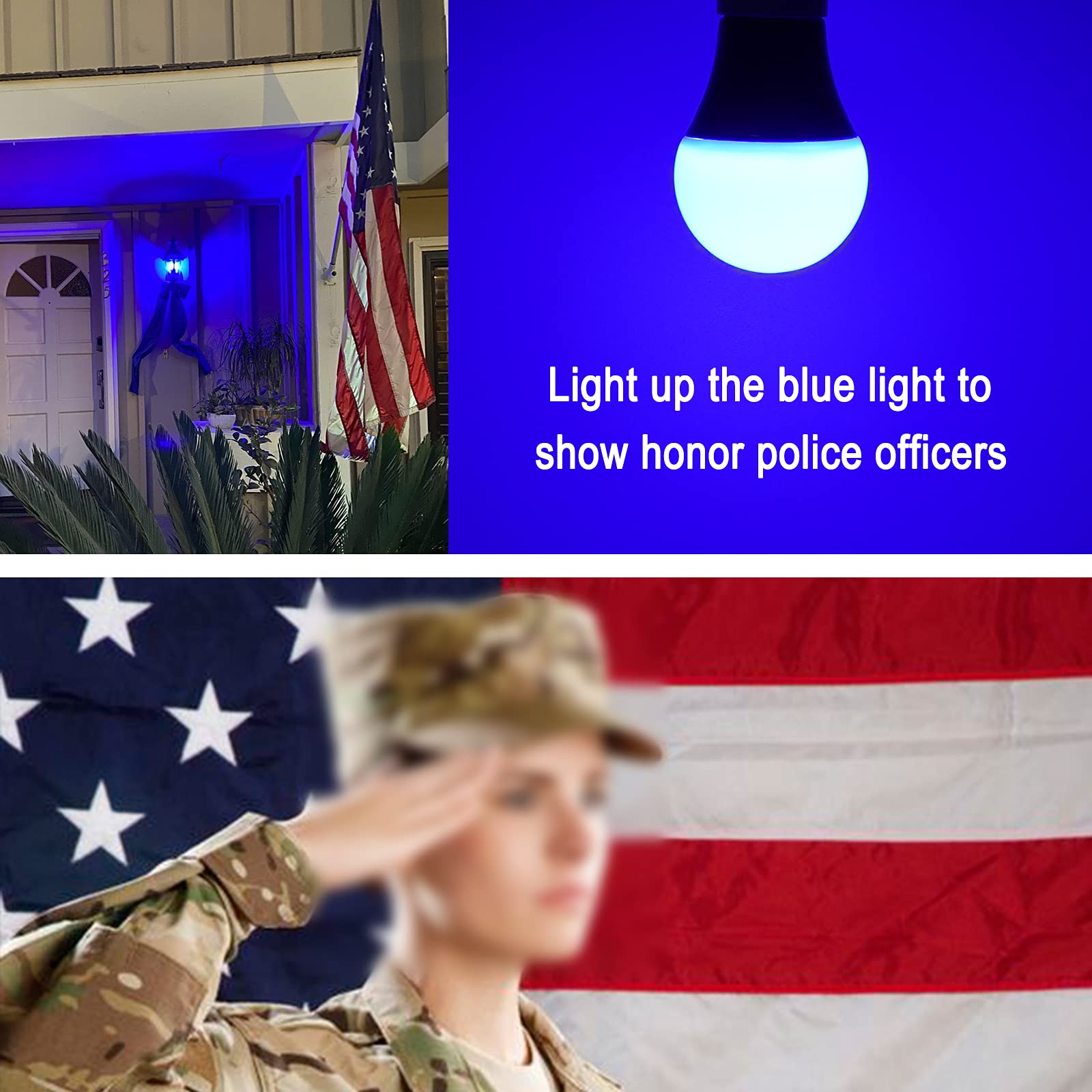 U4Glory Led Blue Light Bulbs - A19 E26 Base, 9W (60W Equivalent), 4 Pack For