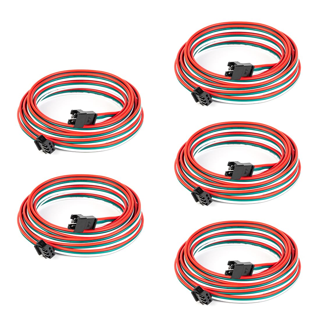 Btf-Lighting 5 Pcs/Pack 20Awg 3 Pin Jst Sm Male Female Plug Led Connector 6.56Ft/2M Extension Cable For Ws2812B Ws2811 Ws2814 Sk6812 Fcob Rgb Cct Led Strip Lights Solderless Controller Wire