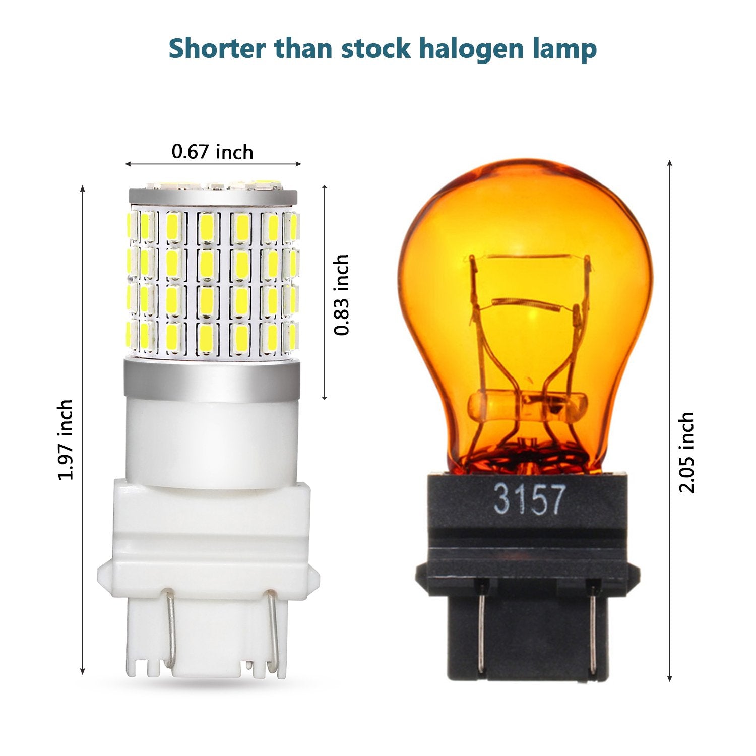 Phinlion 3157 Led Light Bulb Super Bright 3014 72-Smd High Power 3156 3057 3457 4057 4157 3157 Led Bulbs For Backup Reverse Brake Tail Turn Signal Lights, 6000K Xenon White