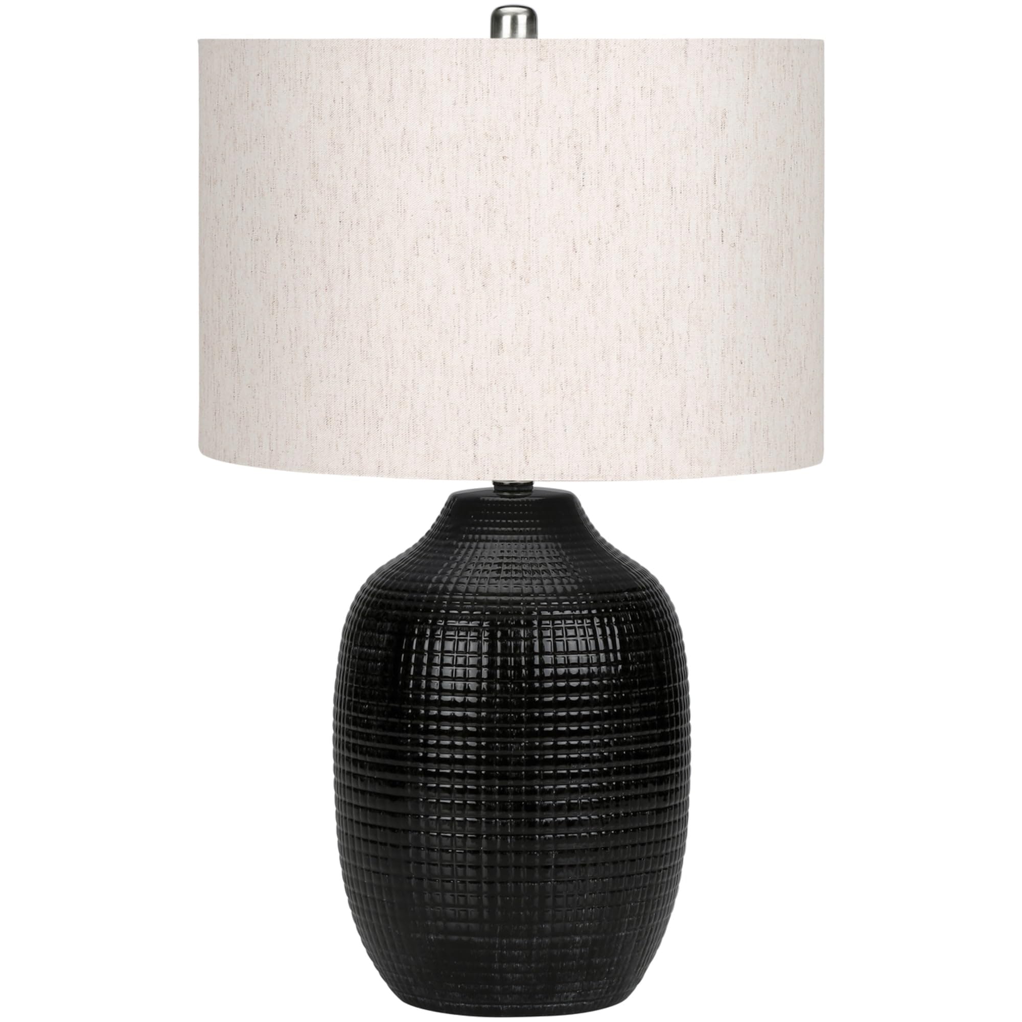 Monarch Specialties I 9705 Lightingtable Lamp, Black Ceramic, Ivory/Cream Shade, Contemporary, Modern