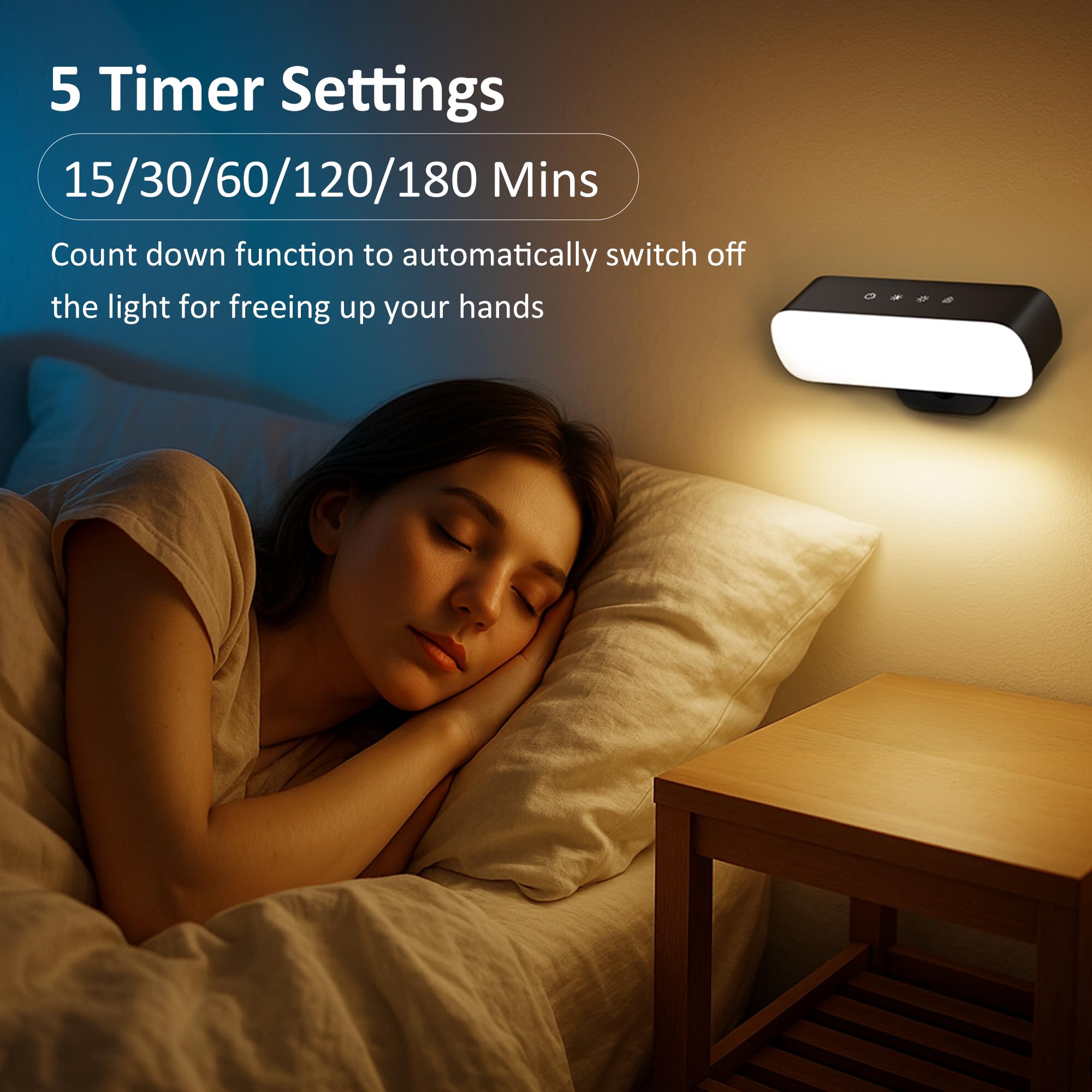 comzler Wall Sconces Set of 2, Rechargeable RGB Light, Touch Remote Control, Battery Operated, Black, Model LIGHT001