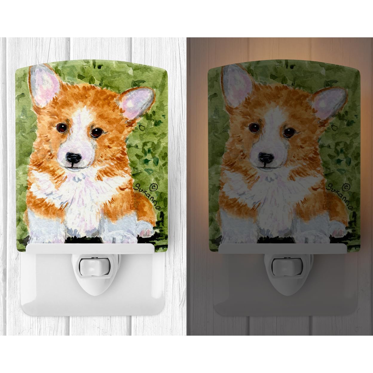 Carolines Treasures Corgi Ceramic Night Light, UL-Certified, 6x4x3 inches, Model SS8710CNL, Multicolor