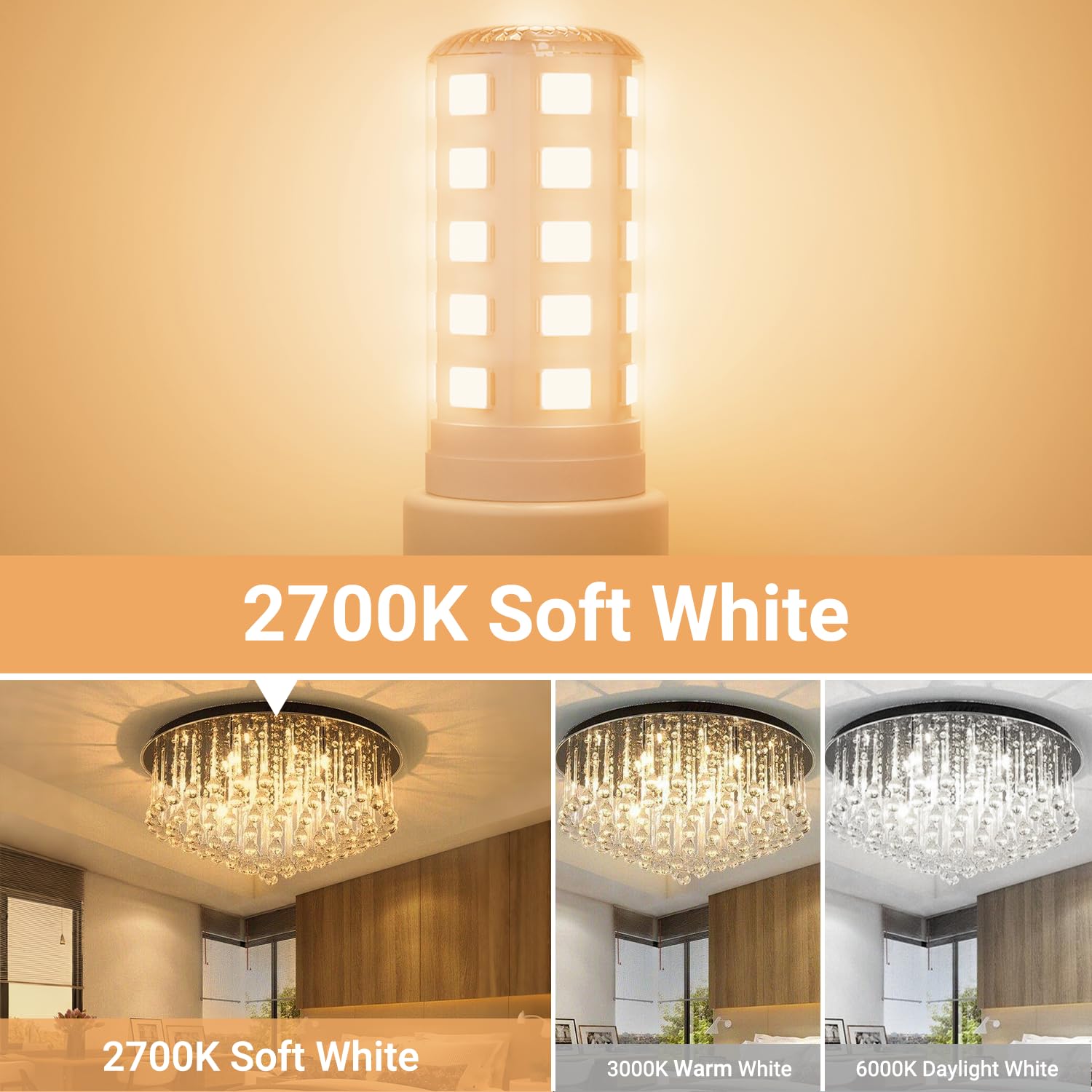 Tjoy G9 Led Bulb 4W, 2700K Soft Warm White 6 Pack, Equivalent 40 Watt T4 G9 Halogen Replacement, G 9 Bi-Pin Base Light Bulbs For