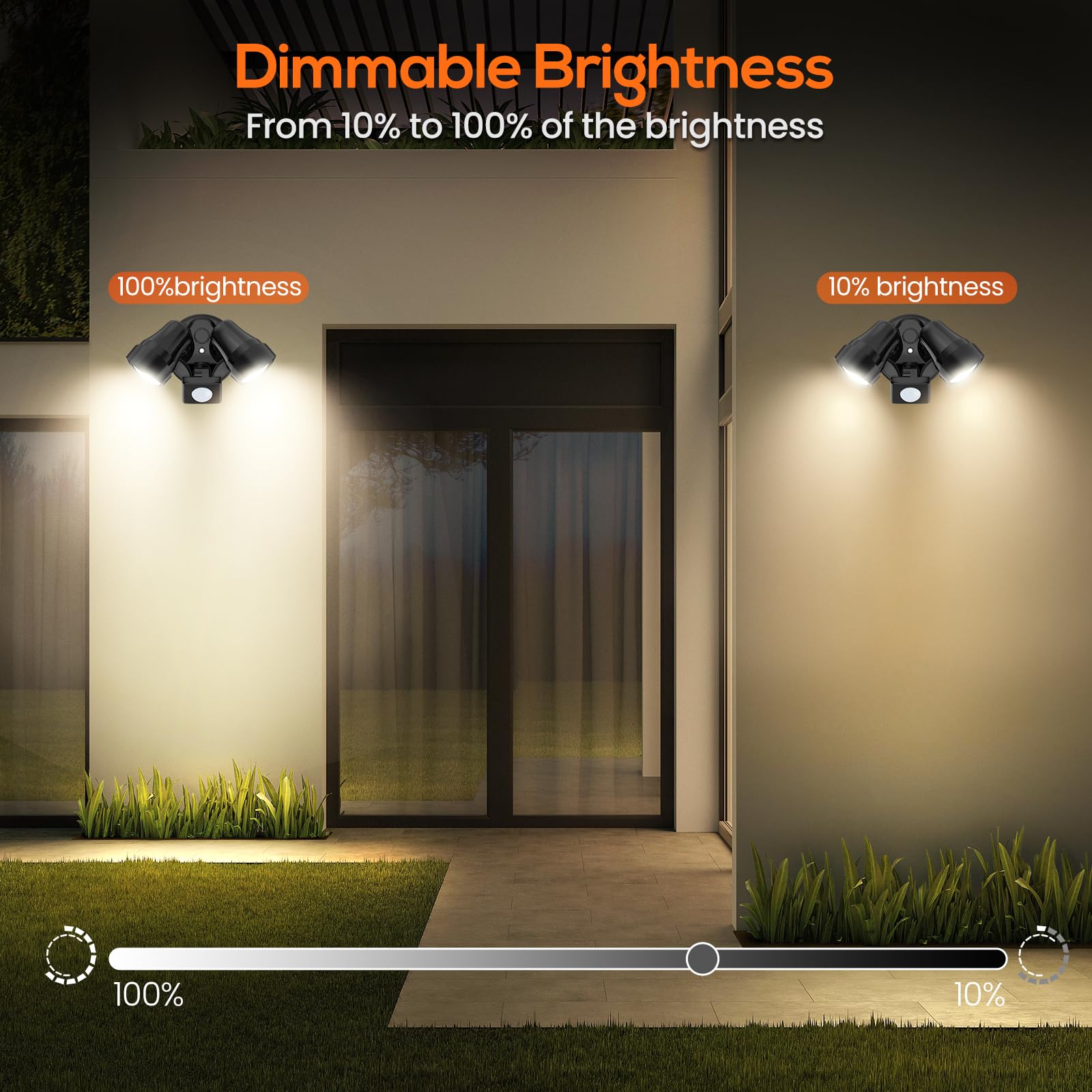 Led Security Lights Motion Sensor, 24W 2000Lm Flood Lights Outdoor Motion Sensor With Remote, Dimmable Brightness 3000K-6500K Cct Ip65 Outdoor Security Light For House Garage Yard Walkway 1 Pack Black