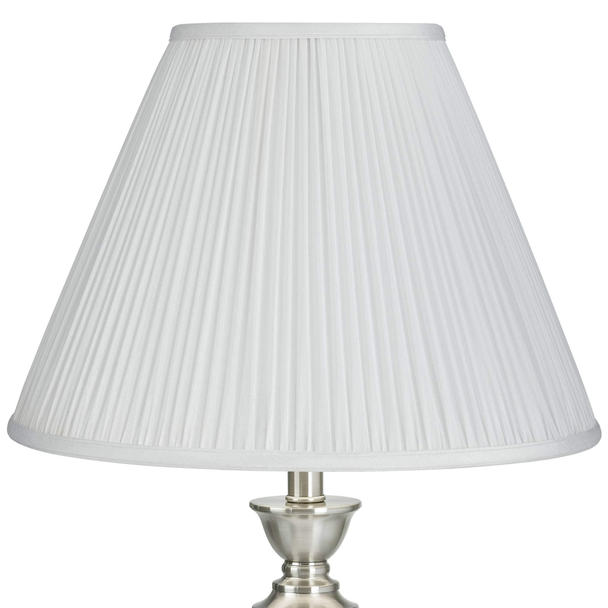 White Mushroom Pleated Medium Empire Lamp Shade 7&quot; Top x 16&quot; Bottom x 12&quot; Slant x 11.25&quot; High (Spider) Replacement with Harp and Finial - Springcrest