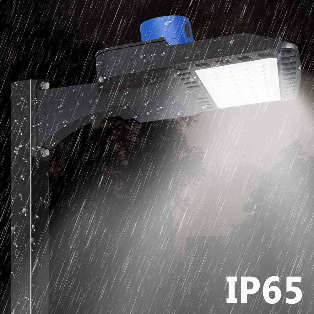 LEDMO LED Parking Lot Lighting 500W HID HPS Replacement Adjustable with Dusk to Dawn Photocell Arm Mount Area Yard Street Lights