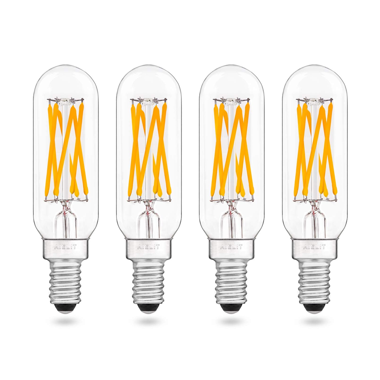 Aielit Dimmable 6W T8/T6/T25 Led Light Bulbs, E12 Candelabra Base, 60-Watt Equivalent Tube Warm White 2700K, 600 Lumens, Vintage