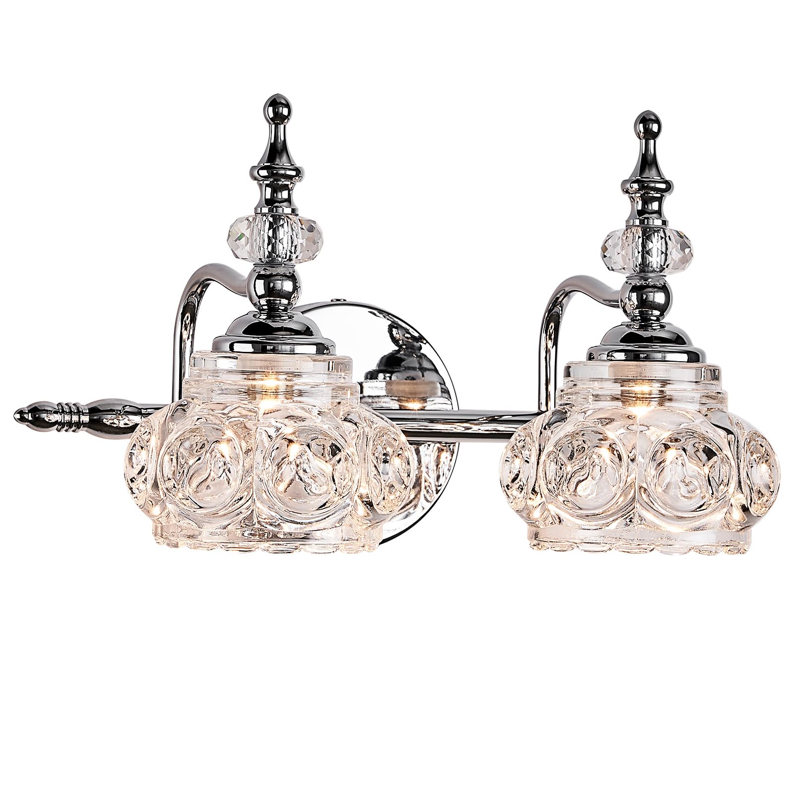 Djfhko Chrome Vanity Light Bathroom Light Fixtures 2 Light Vanity Lighting Fixtures Vanity Lights For Bathroom