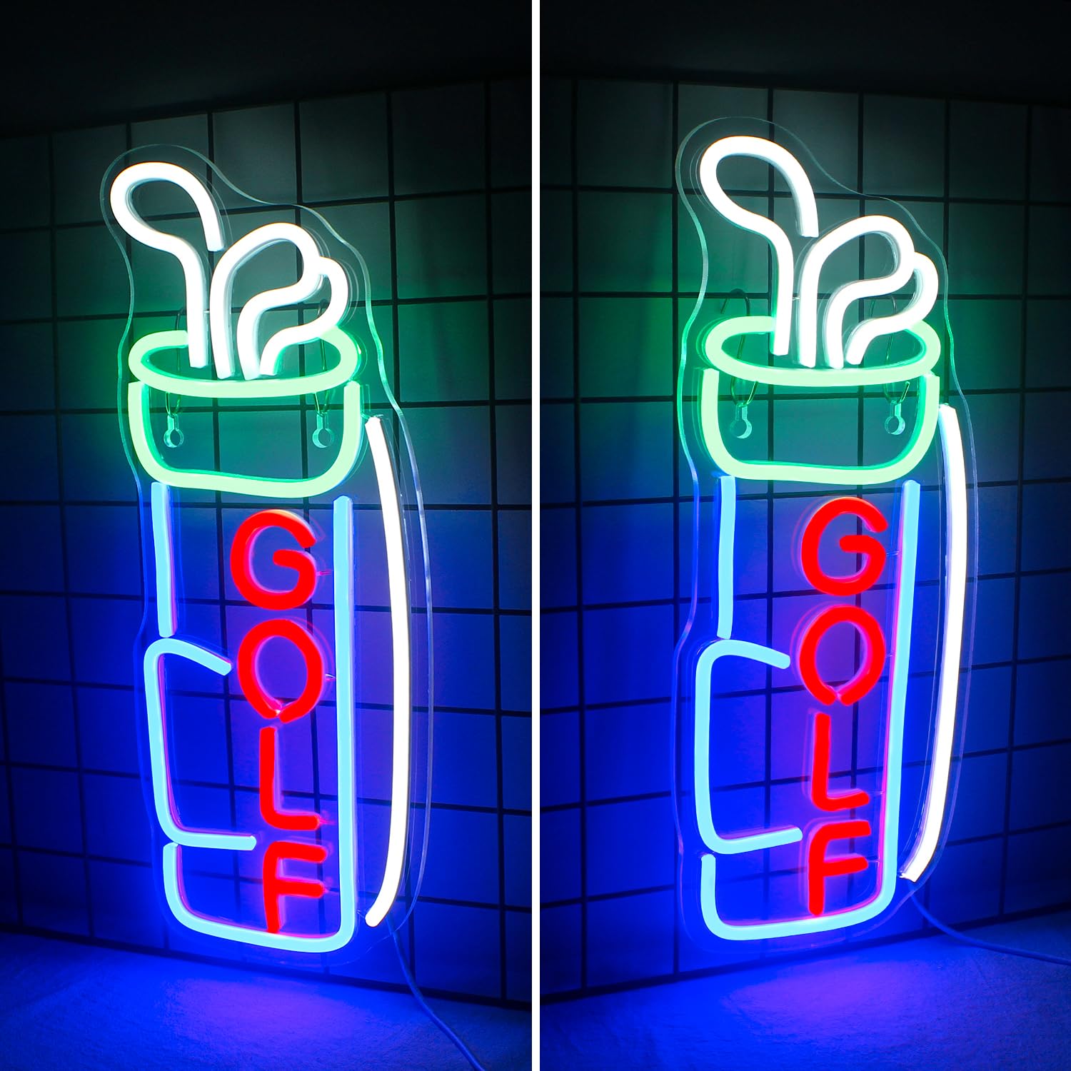 Horseneon Golf Neon Sign - USB Powered Acrylic Wall Decor for Golf Club - Creative LED Backdrop Light
