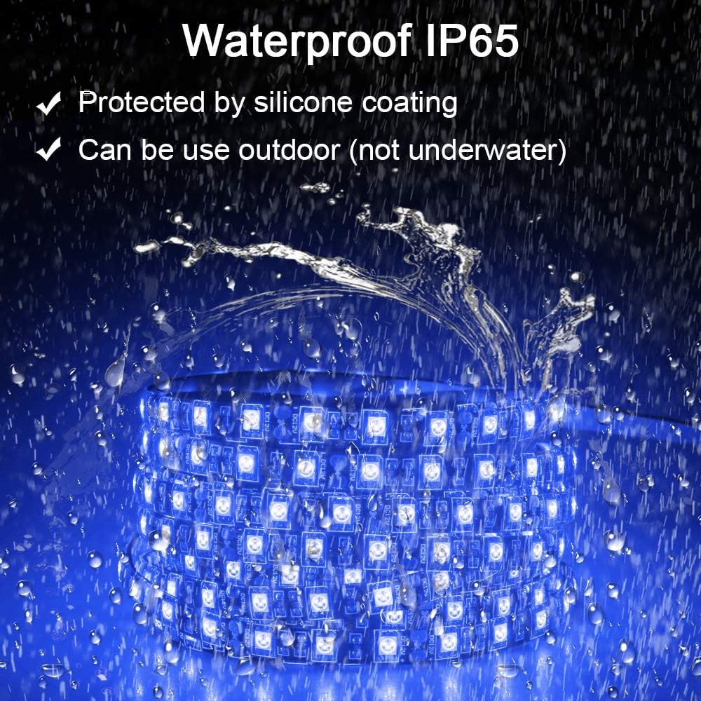 Vbakor LED Strip Lights for Boats, 12V 32.8FT Waterproof Blue Interior Lighting, Model VH284605, Night Fishing Lights