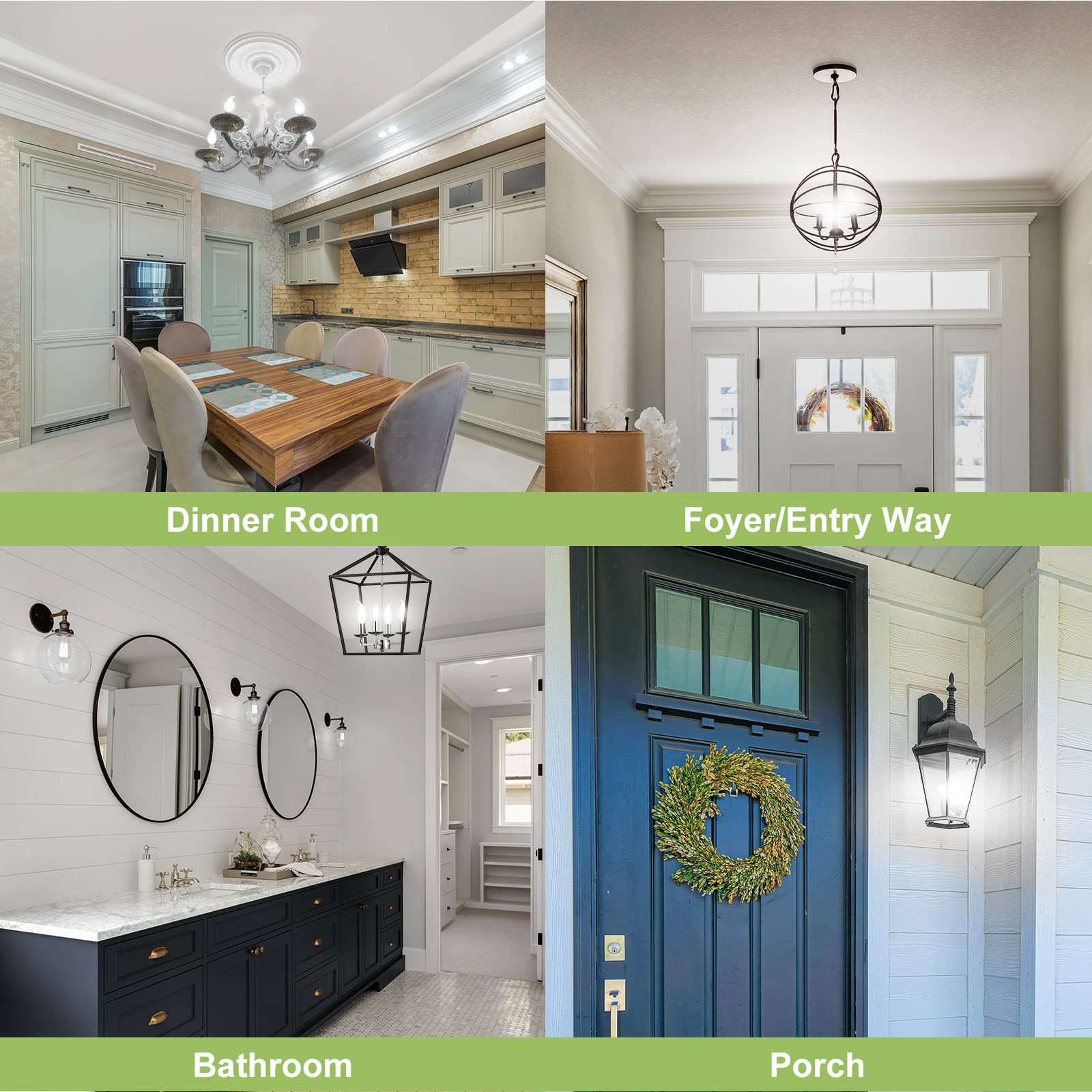 Sigalux E12 LED Candelabra Bulbs, Dimmable 4.5W 500LM, 5000K Daylight, CA10, 6 Pack, Glass