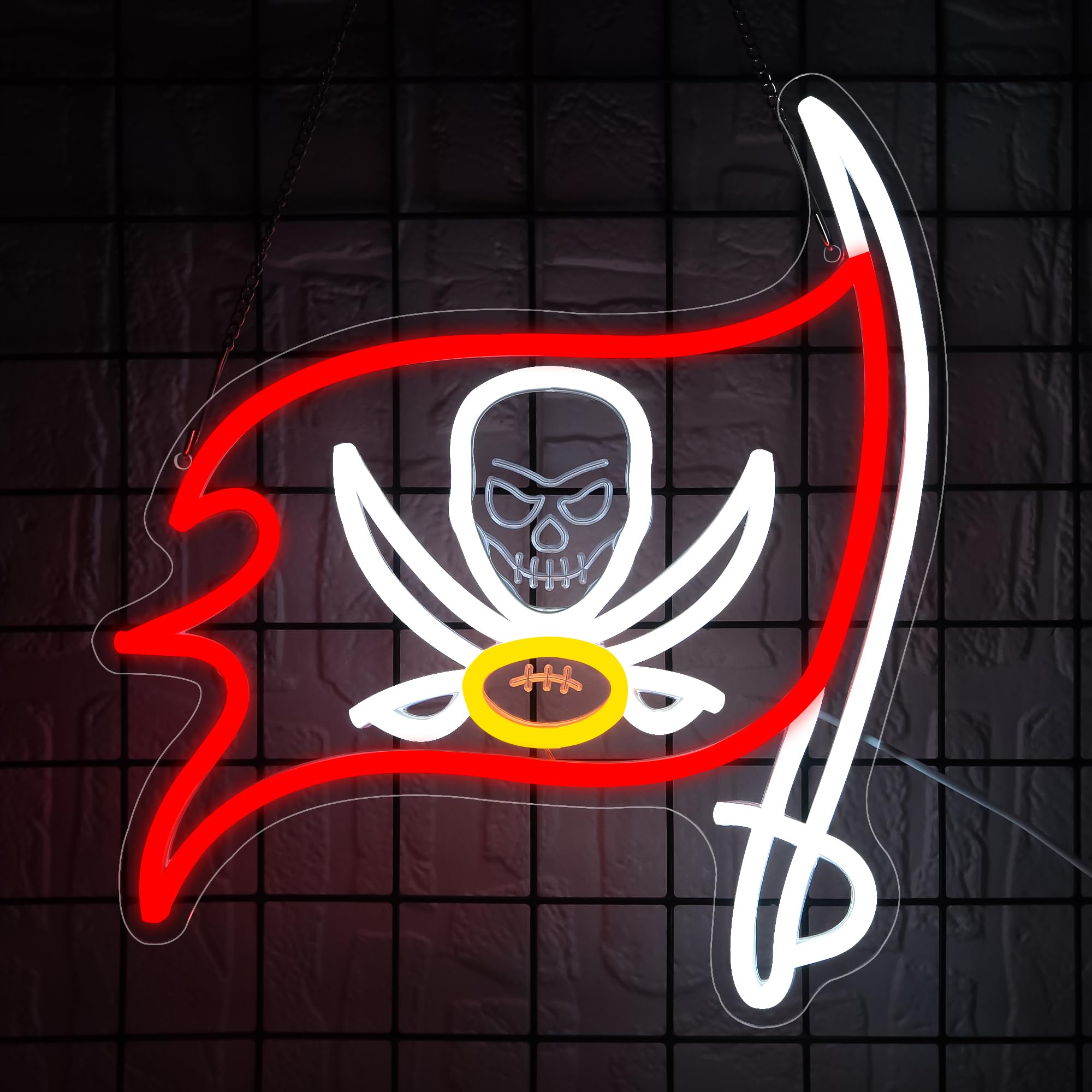Football Neon Sign for Wall Decor Football Team Logo Neon Light Sports LED Decor Sports Neon Sign for Man Cave,Boys Bedroom,Clu
