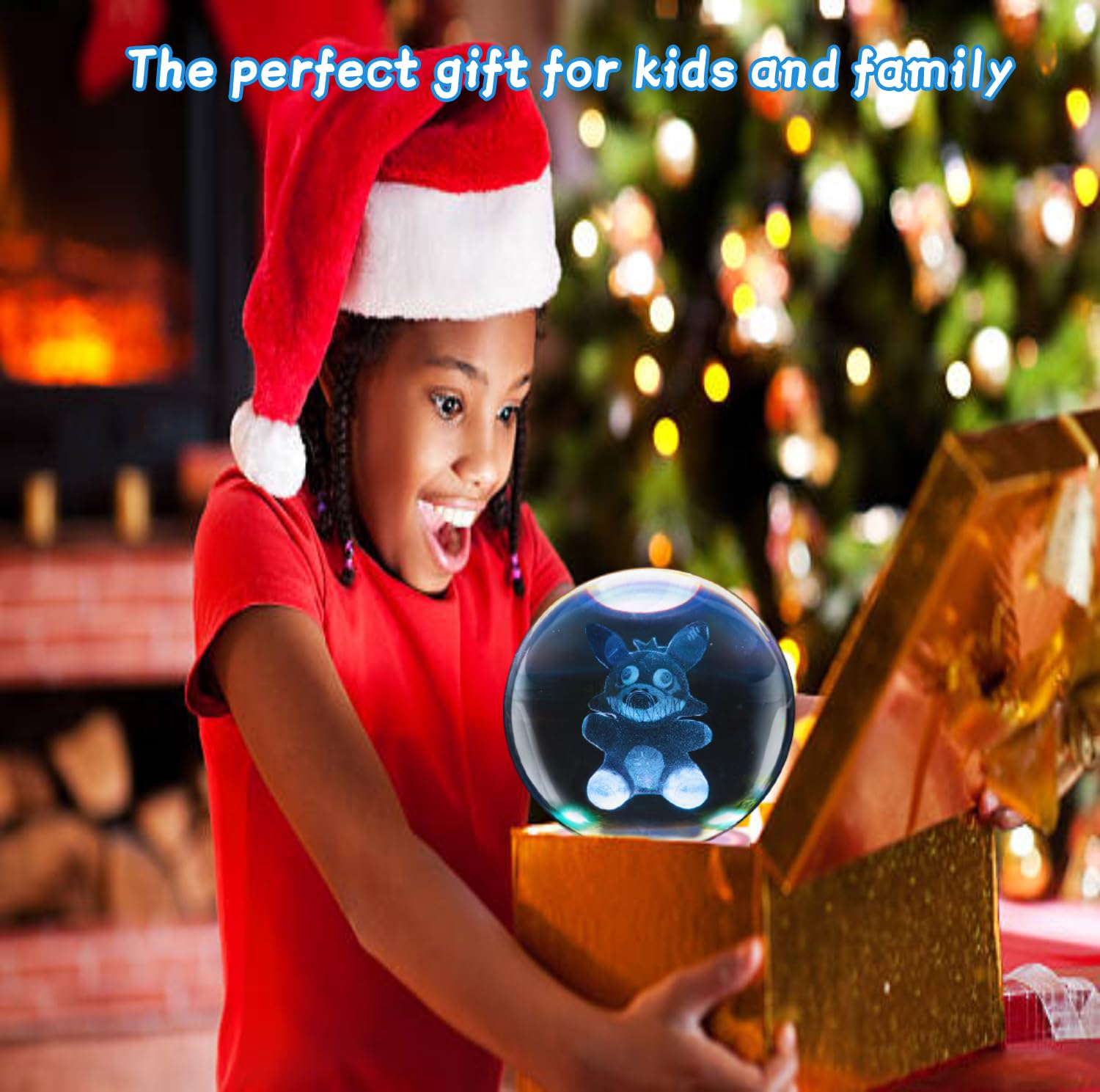 Culdetha 3D Withered Foxy Crystal Ball Night Light For Kids With Colorful Led Light Base And Gift For Kids, Christmas And Kids B