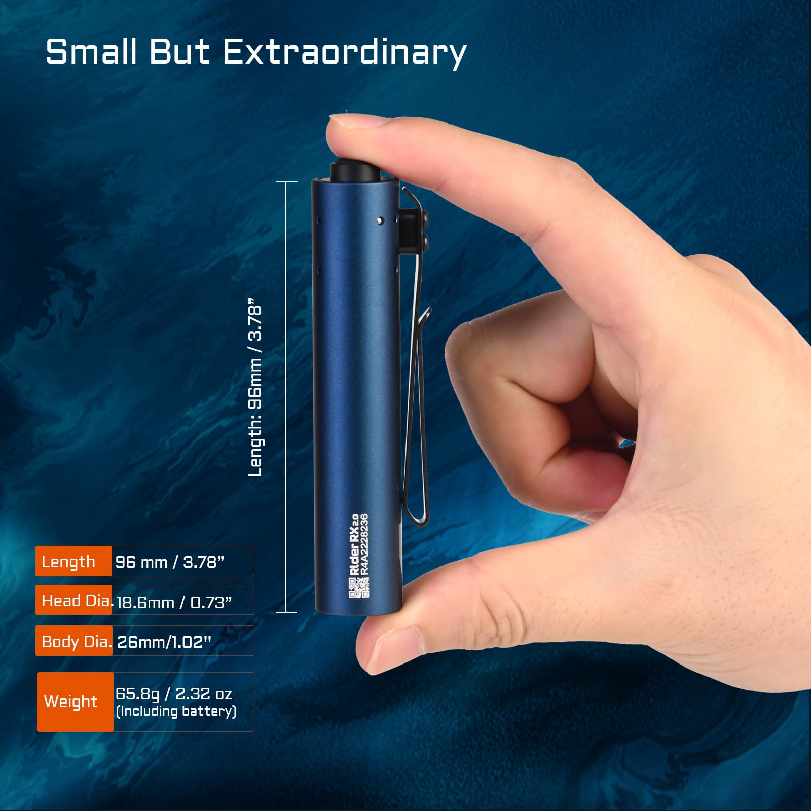 Acebeam Rider Rx 1000 High Lumens Edc Aa Flashlight Rechargeable, Pocket Led Flashlight With Clip, Super Bright Mini Flash Light