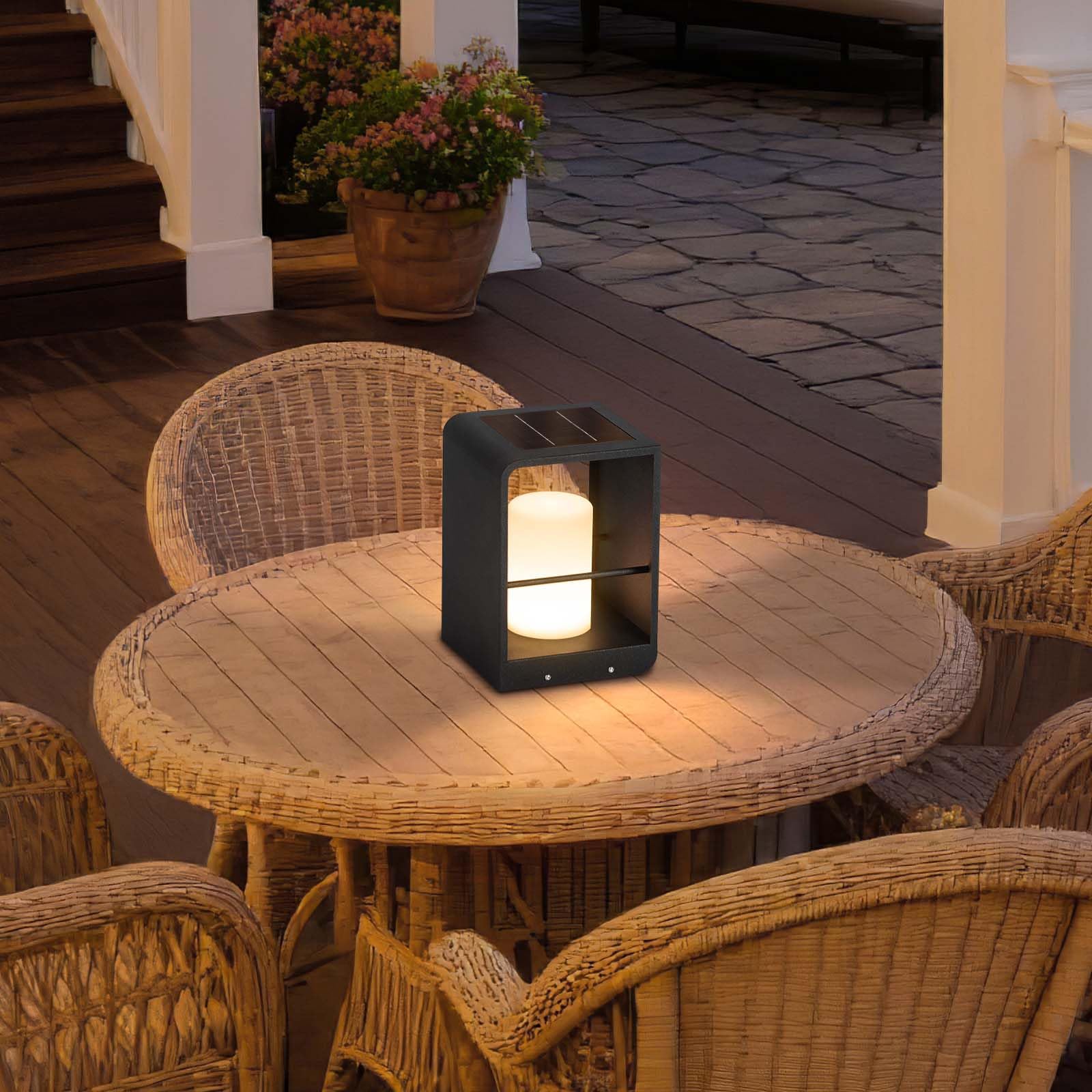 Linkmoon Solar Lanterns Outdoor Waterproof, Patio Lights with 3000K LED, Outdoor Lights Solar Powered with Remote Control, Floor