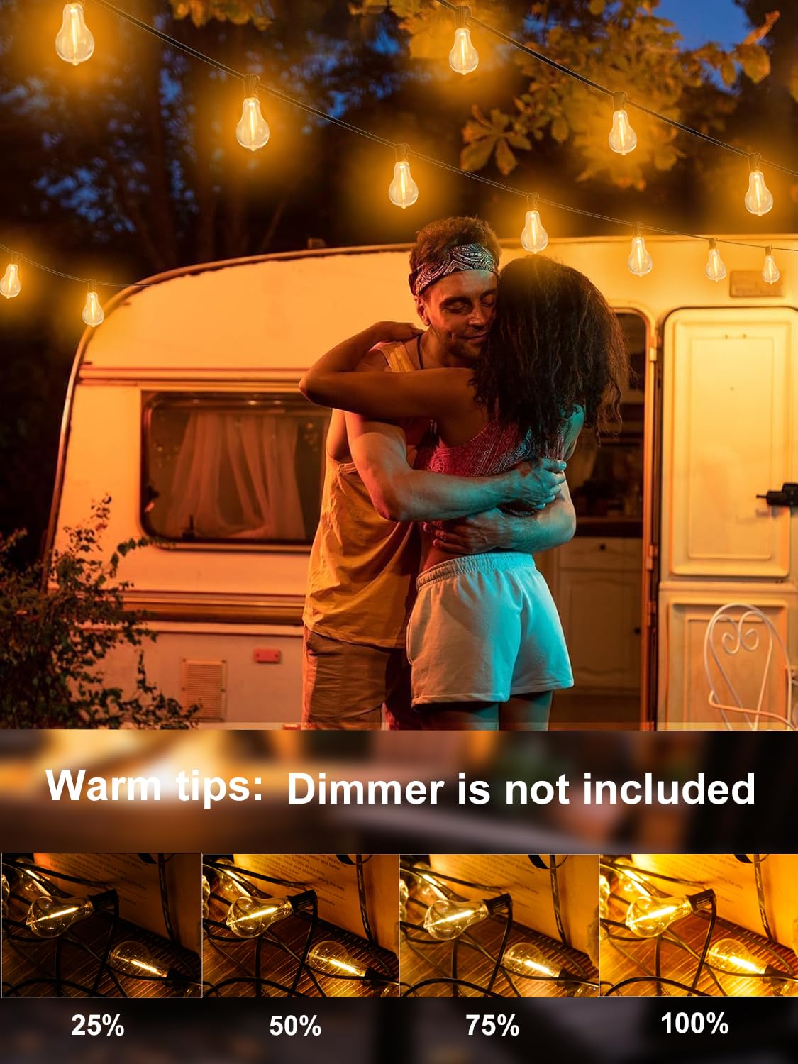 Damaing Outdoor String Lights 400Ft(4X100Ft) Waterproof Patio Lights With 208 Shatterproof Led Edison Bulbs,Connectable Outside