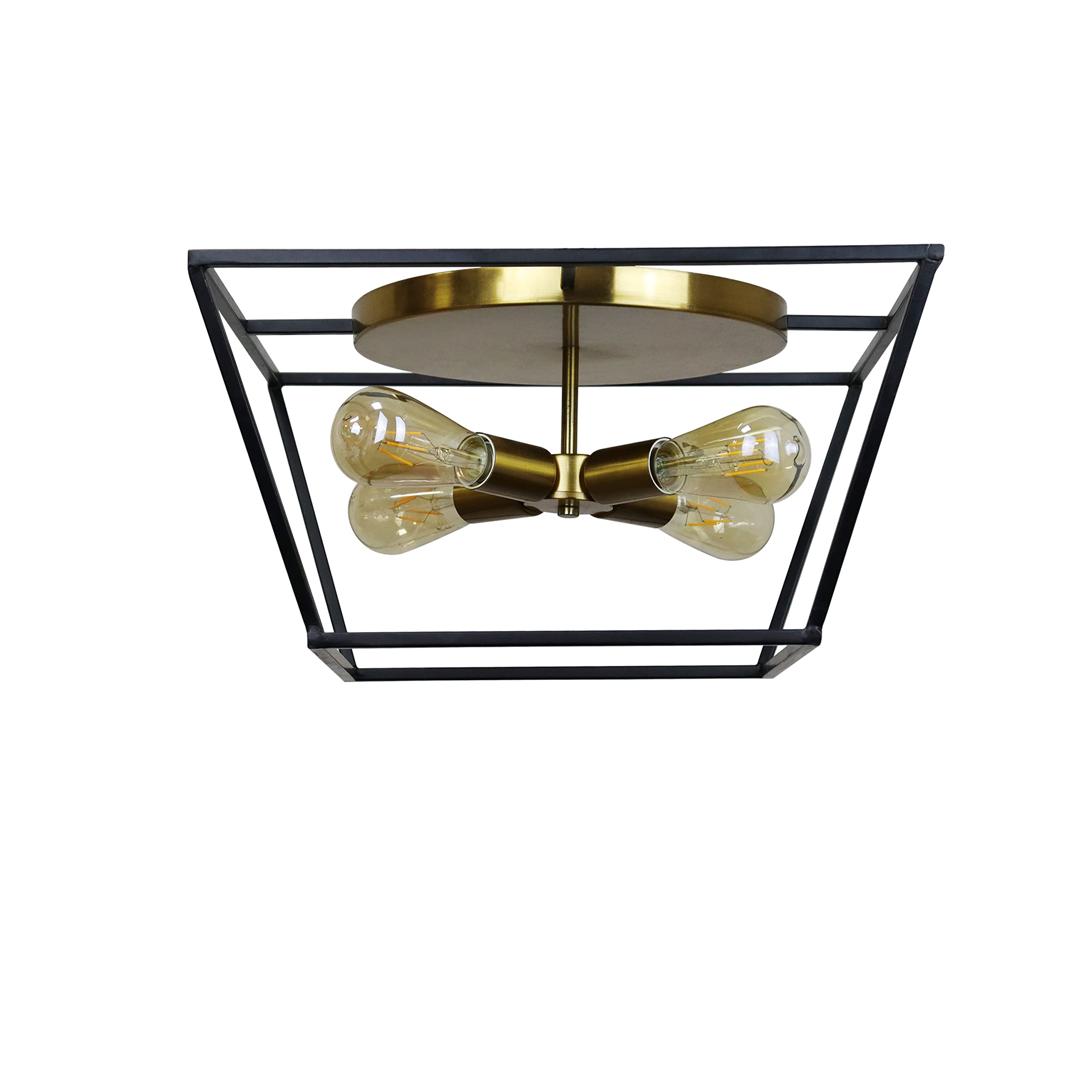 Chloe Lighting Farmhouse Two-Toned 4 Light Ceiling Flush Fixture 18in Wide, Model CH6H302TT18-CF4