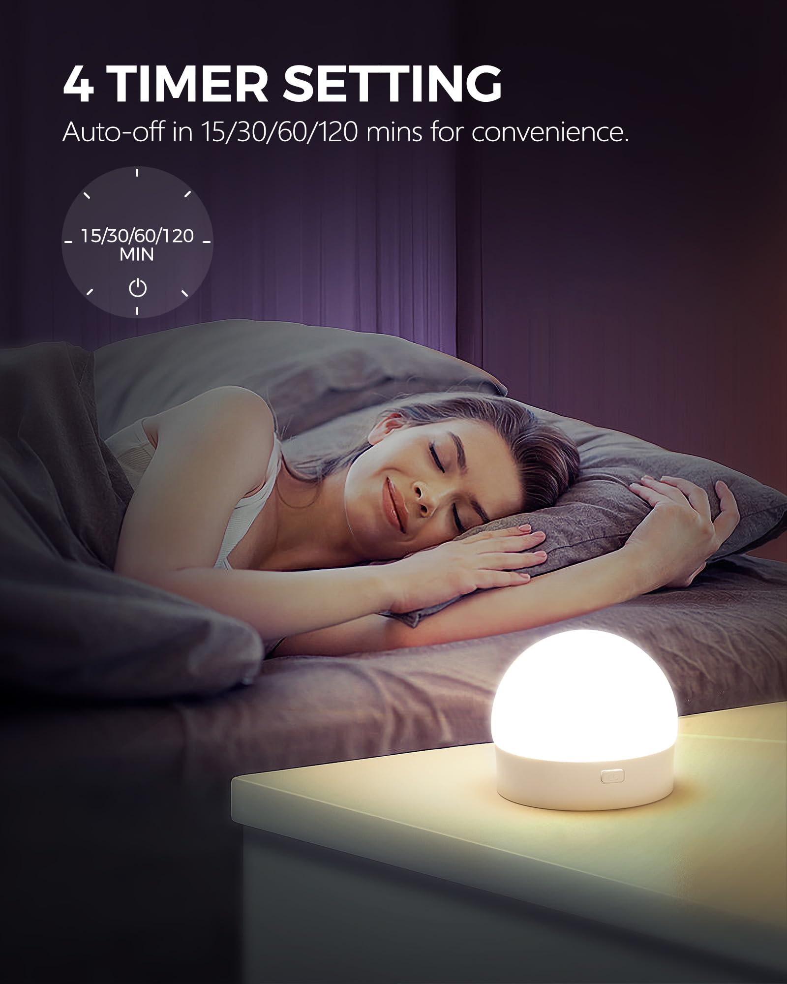 Goebleson Rechargeable Light Bulbs With Remote Control 2 Packs, Battery Operated Light Bulbs With Timer & 3 Color Temperature, D