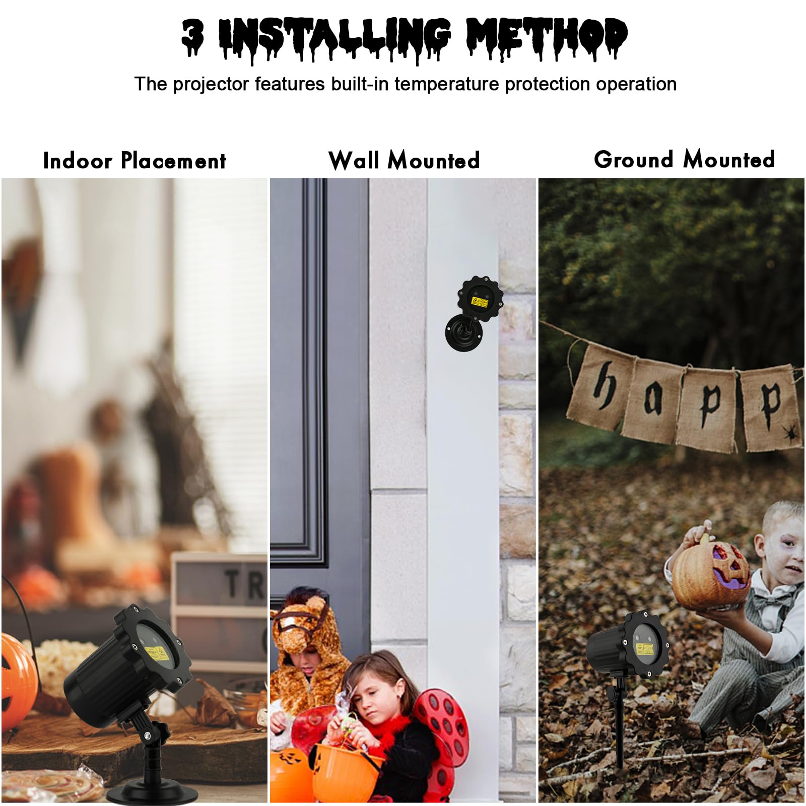 Yokgrass Waterproof Halloween Projector Lights With Remote - Outdoor Indoor Spotlight Decorations