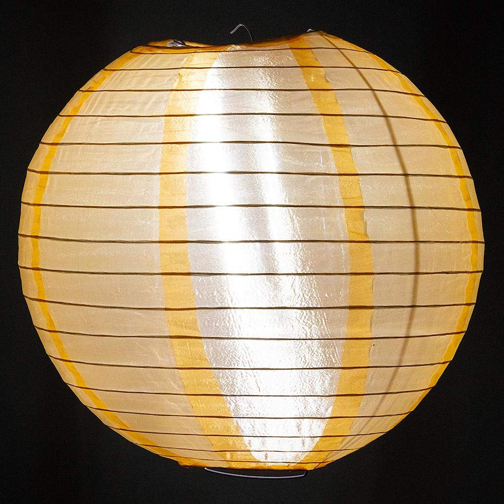 Quasimoon Paperlanternstore.Com 4 Inch Orange Round Nylon Lantern, Even Ribbing, Hanging Decoration (10 Pack)