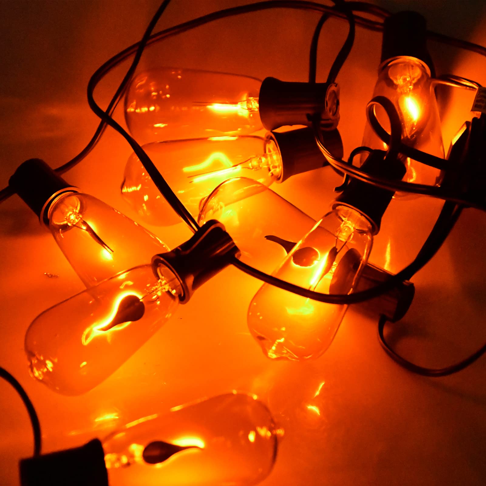 Cbebew St40 Orange Edison Bulbs - Halloween Flicker Flame Light, 10 Pack, E17 Base, Glass