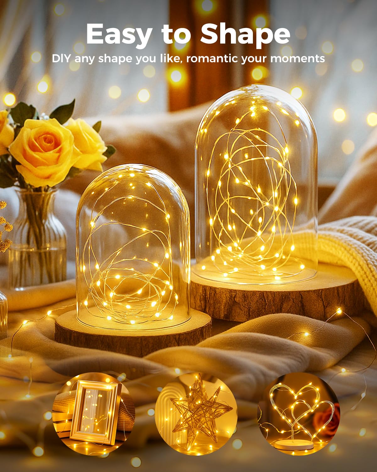 btfarm 12 Pack Fairy Lights, 7FT 20 LED Mini String Lights, Waterproof Silver Wire, Warm White, Model BL20-12
