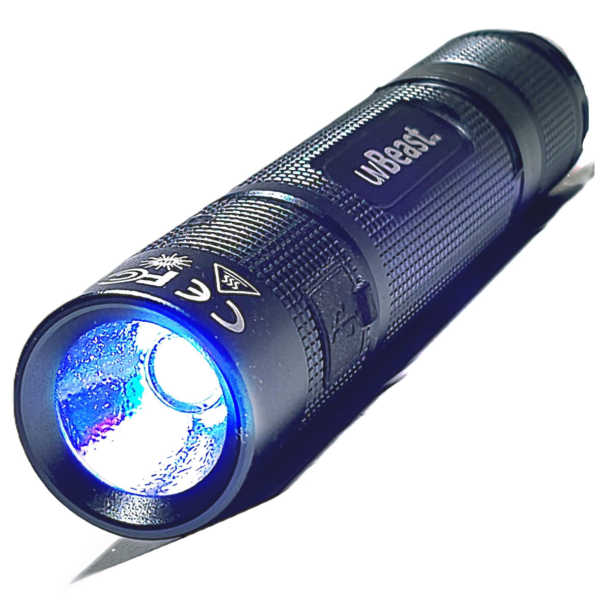 uvBeast New V3 MINI 385-395nm - Black Light UV Flashlight - Low Contamination Ultraviolet - Professional Grade High Power 5 Core