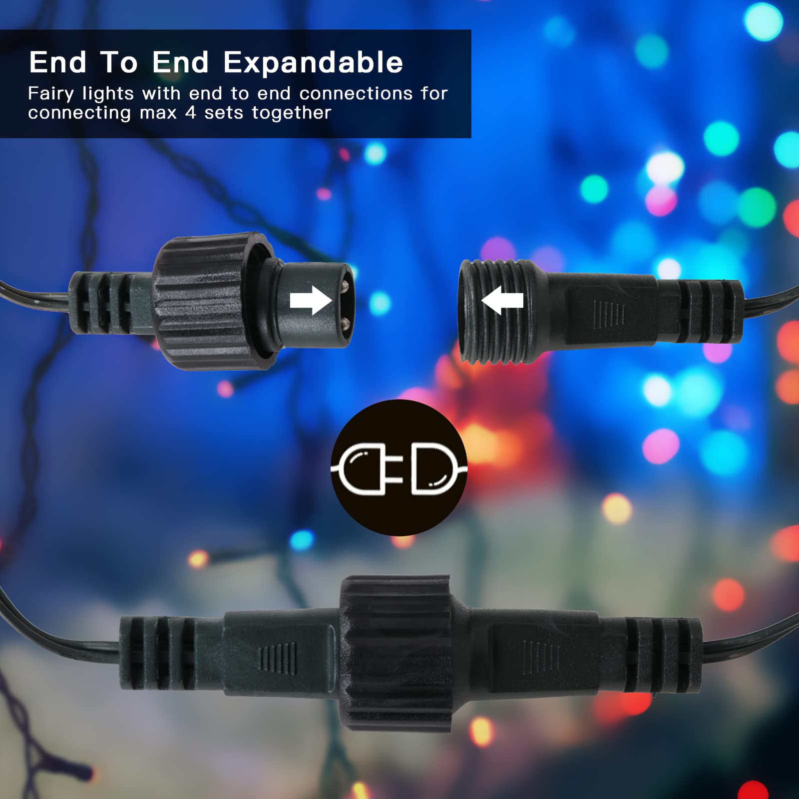 LetsFunny 300 LED Christmas String Lights, 108FT Multicolor Fairy Lights, UL Certified for Indoor/Outdoor Use, Model JT-DC030V0200