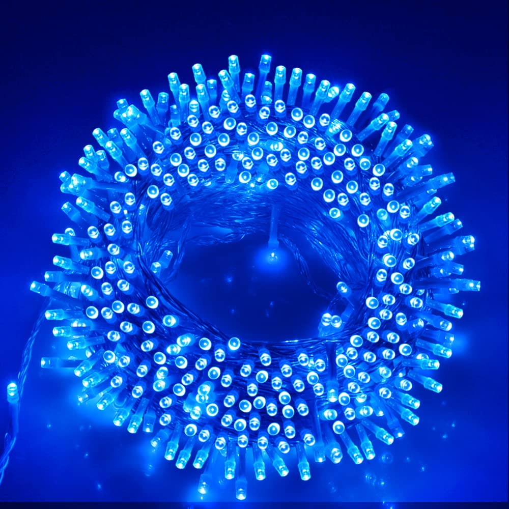 Vtechology 66Ft 200Led Blue Waterproof Christmas Lights, 8 Modes For Indoor & Outdoor Decor