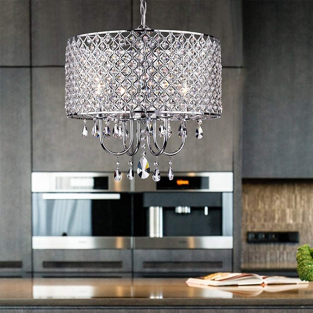 Warehouse of Tiffany Crystal Chandelier RL5633, Silver, 17inL x 10inW x 9inH