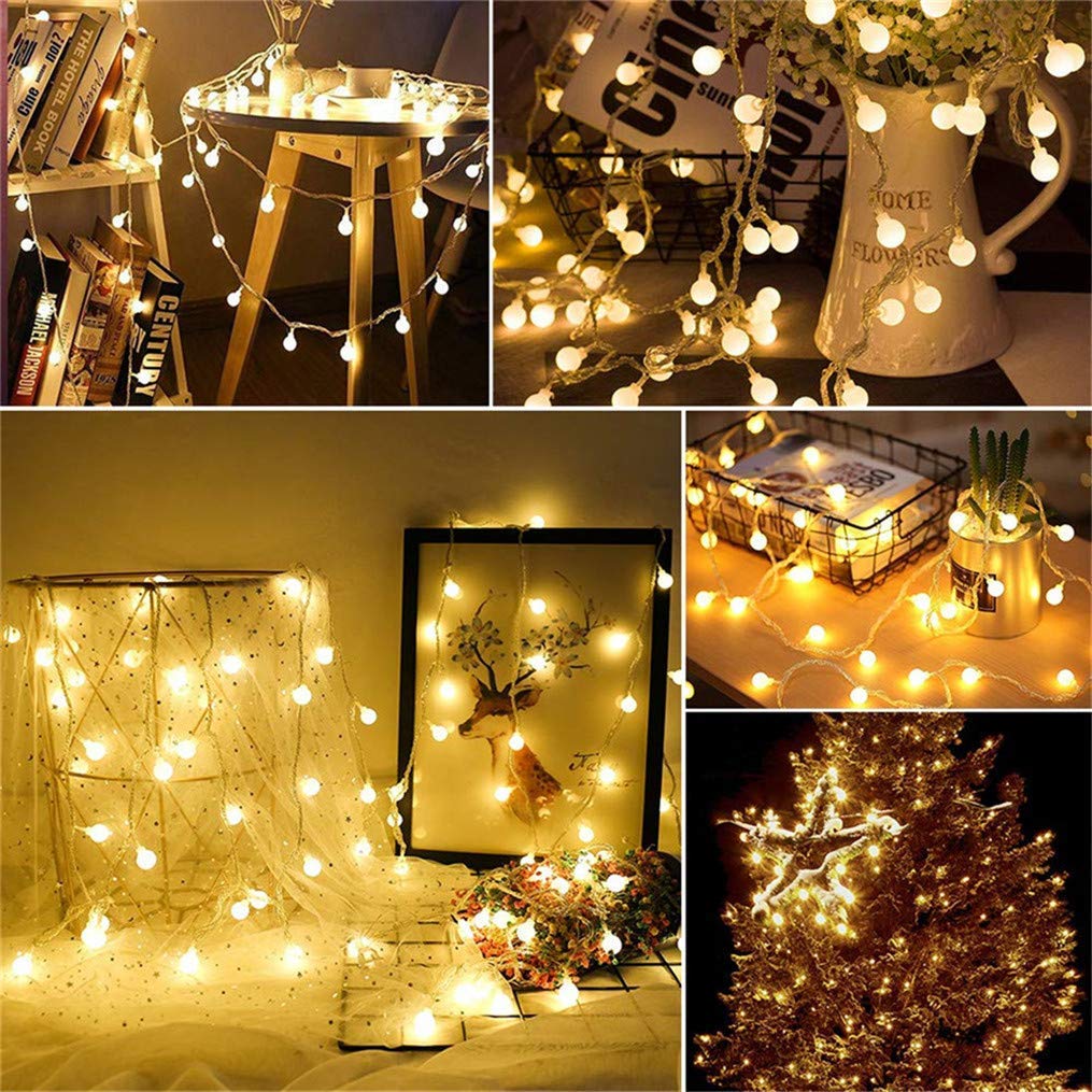 WFGGEH Globe String Lights, 10ft, 20 LED Warm White Fairy Lights for Birthday, Christmas, Wedding, Home Decoration, Model WLD0010