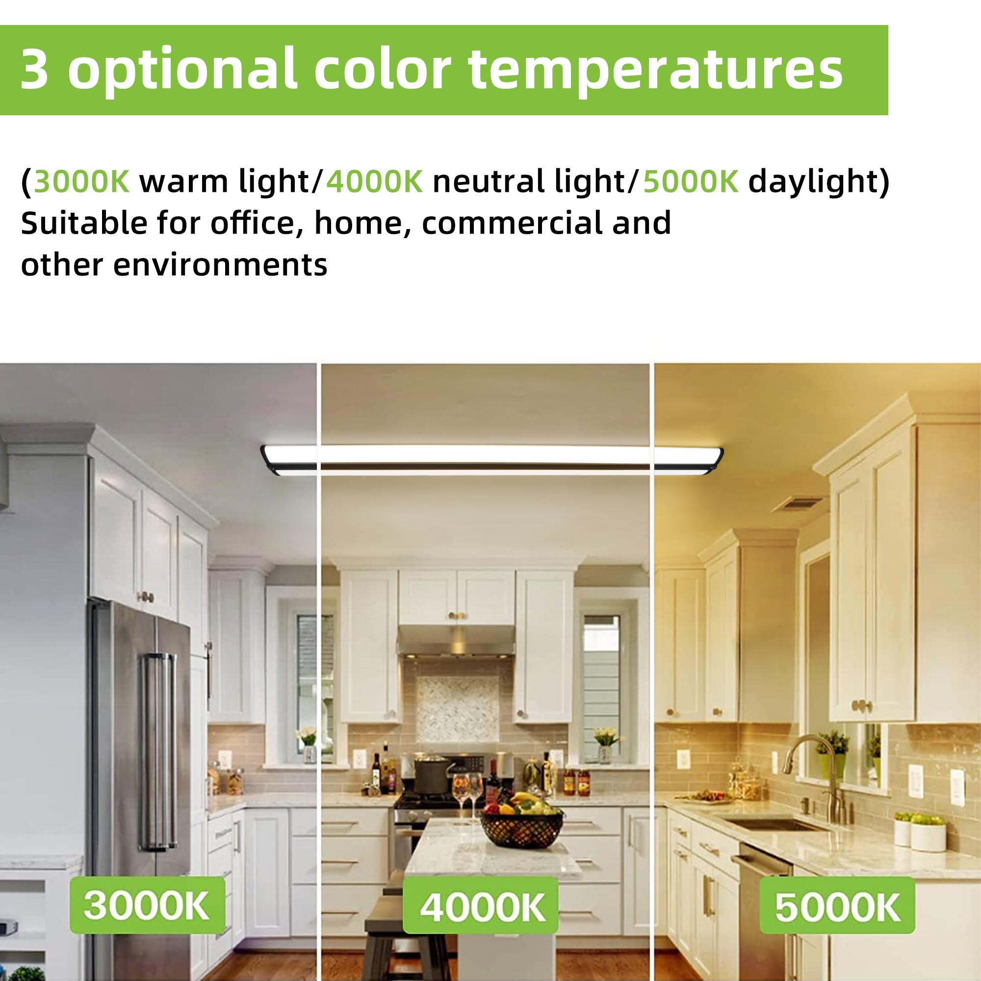 Hykolity 4Ft Led Wraparound Light With 3 Wattages/3 Lumens/3 Cct Selectable,55W/65W/75W,5500Lm/6500Lm/7500Lm,3000K/4000K/5000K F