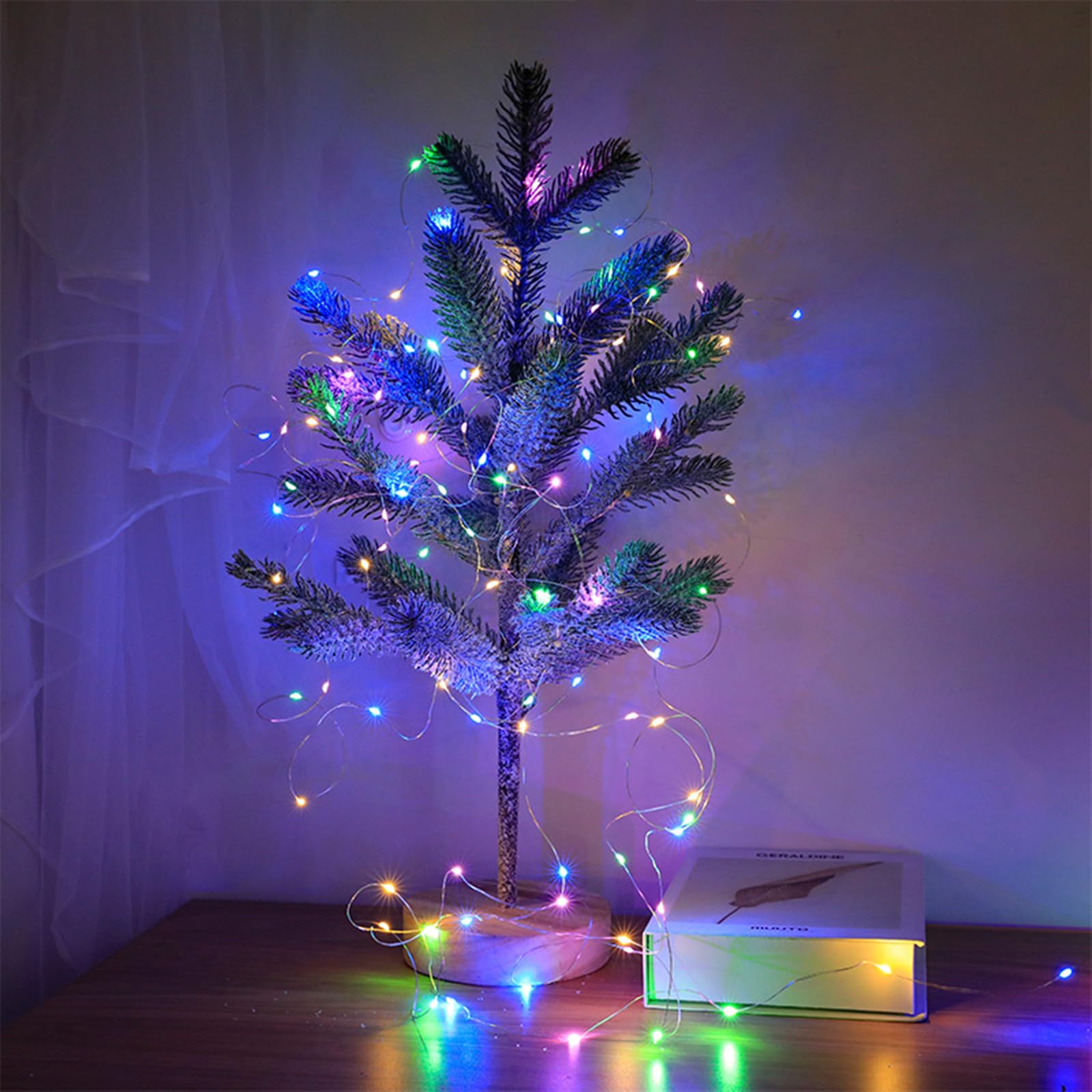Ranlraka 7Ft Battery Operated String Lights, 20 Led Fairy Waterproof Copper Wire, Multi-Colored, 2 Pack For Halloween & Christmas Decor