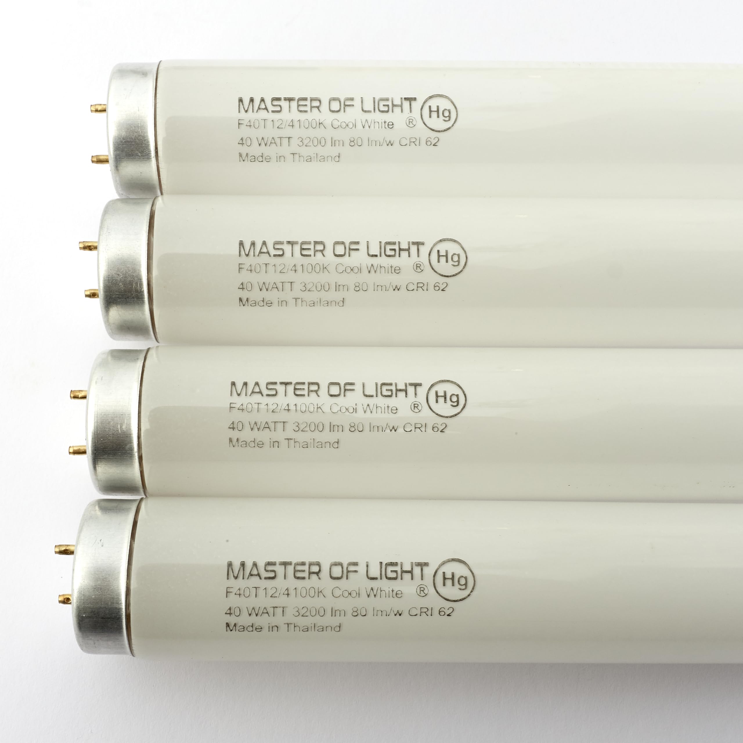 F40Cw (4 Pack) 4Ft Fluorescent Tube Light Bulb 40W 40 Watt T12 Cool White 4100K 1.5 Diameter Replaces F40T12/Cw F40T12 F40Xl/Sp4