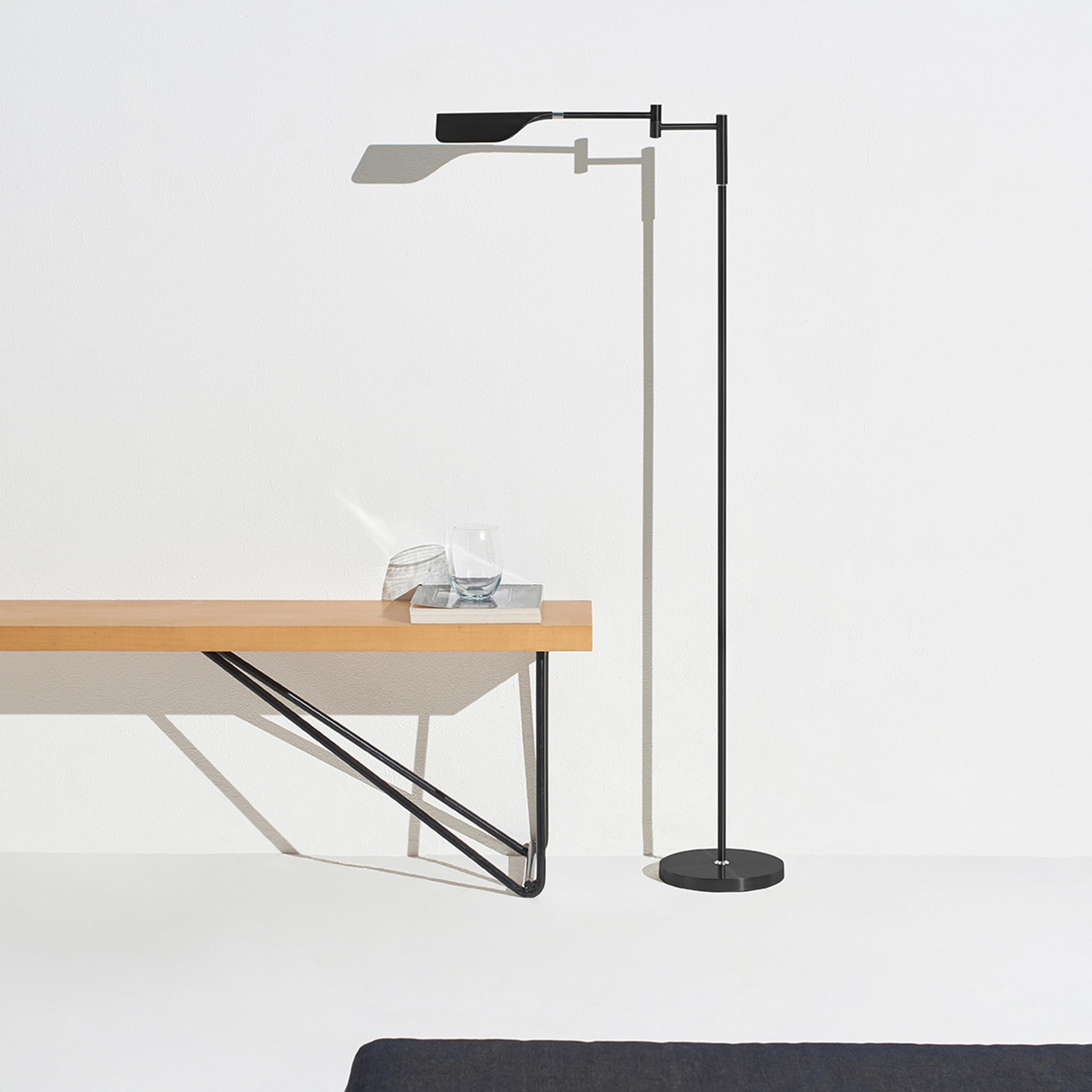 Brightech Leaf LED Reading Lamp, Dimmable Floor Lamp, Adjustable, Jet Black, Model 211179JB