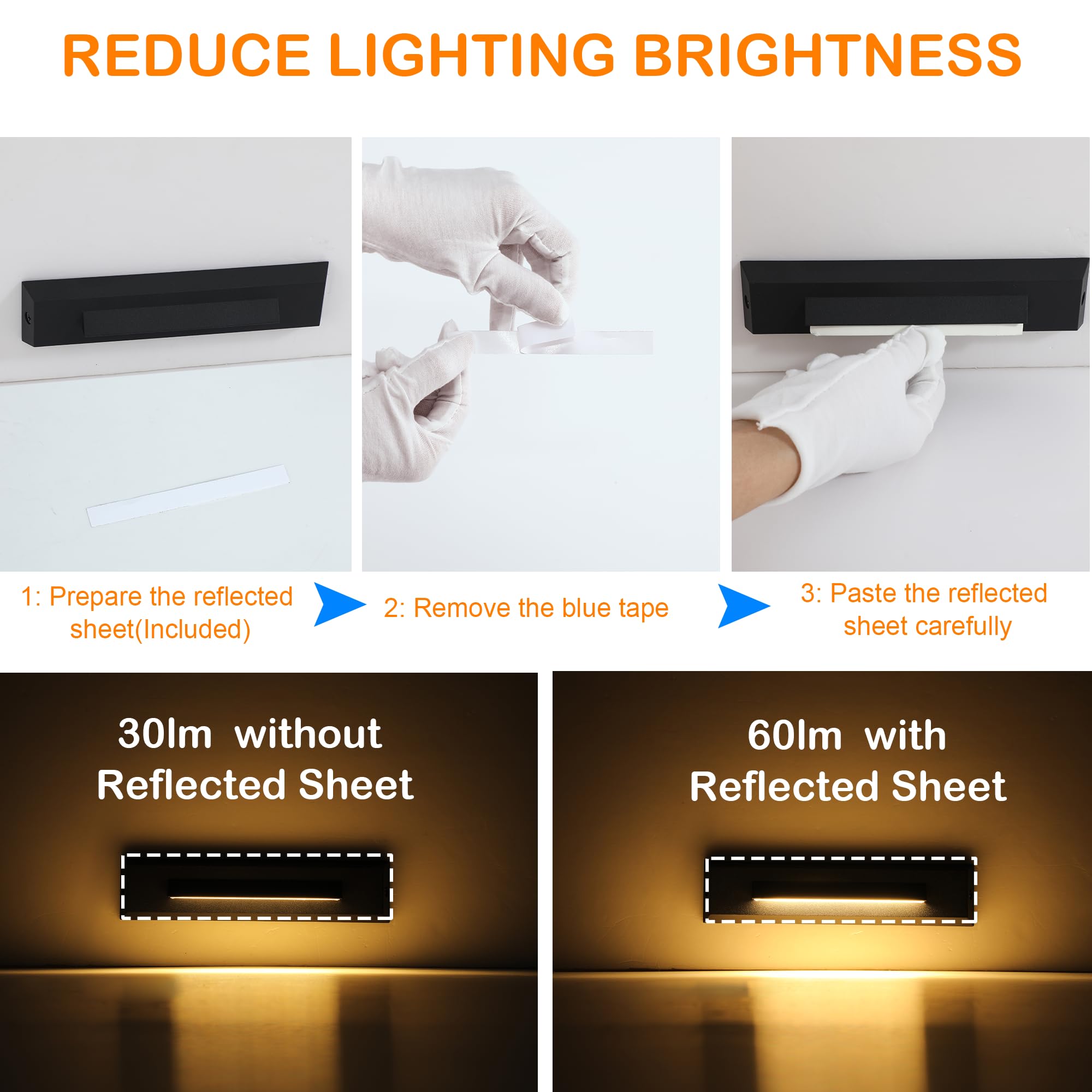 CLOUDY BAY LED Step Lights [6 Pack] 12-24V 2.5W Outdoor Lighting, Black Aluminum Finish, Wet Location, Landscape Riser Light