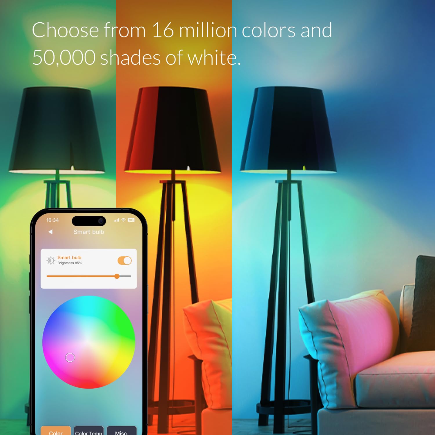 ERIA Smart Light Bulbs A19 ZigBee, Dimmable 75W Equivalent, Extra Bright 2-Pack, Color Changing, Works with Hue, Alexa, Google Assistant
